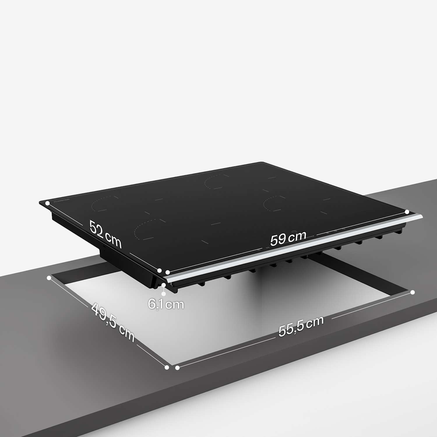 Verosteel placa de inducción | Elegante, minimalista, potente | 4 zonas de cocción | 7400 W | 60 cm 60 cm