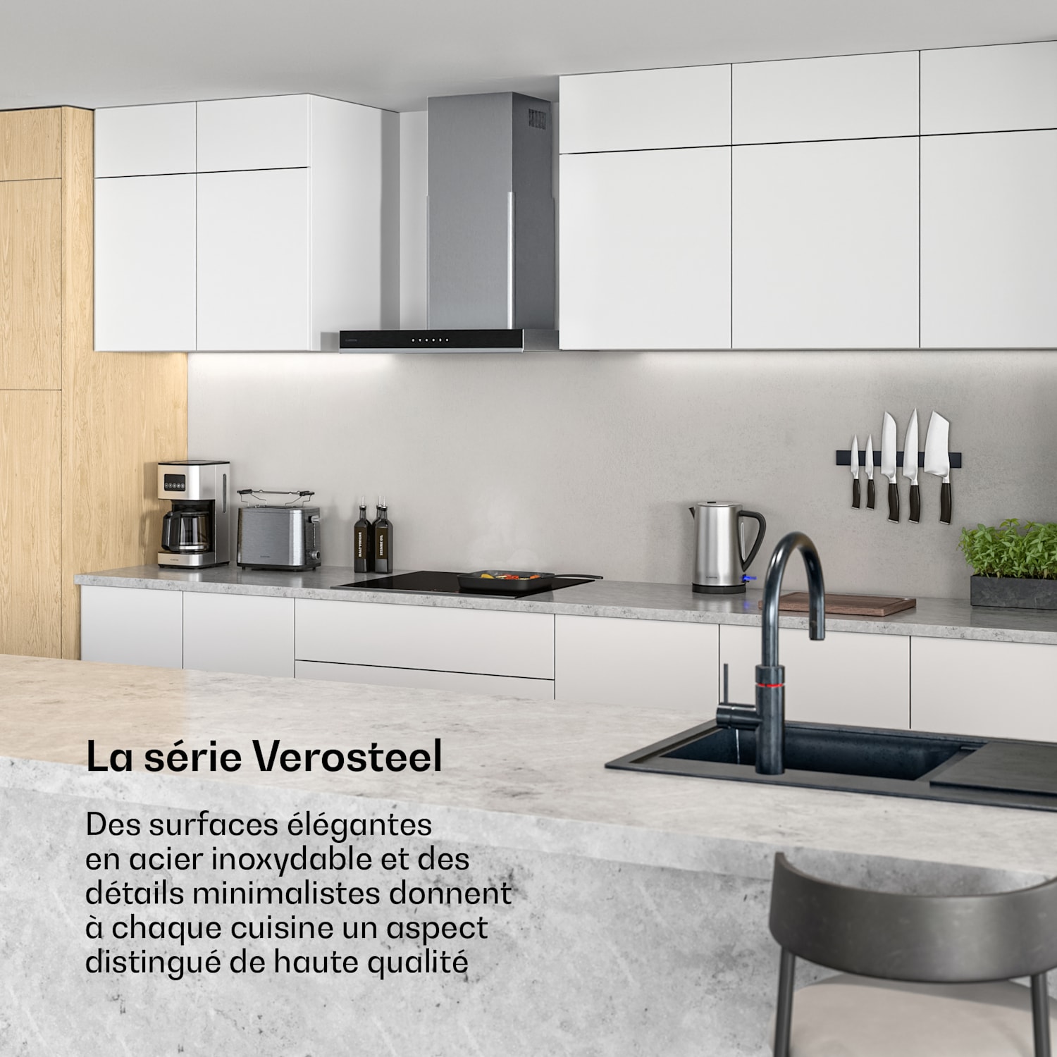 Verosteel plaque à induction | Élégante, minimaliste, puissante | 4 zones de cuisson | 7400 W | 60 cm 