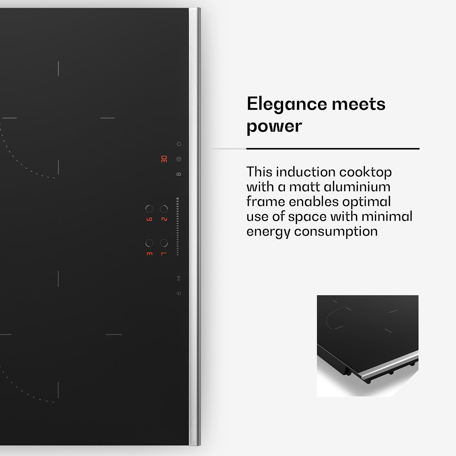 Verosteel induction hob | Elegant, minimalist, powerful | 4 cooking zones | 7400 W | 60 cm 