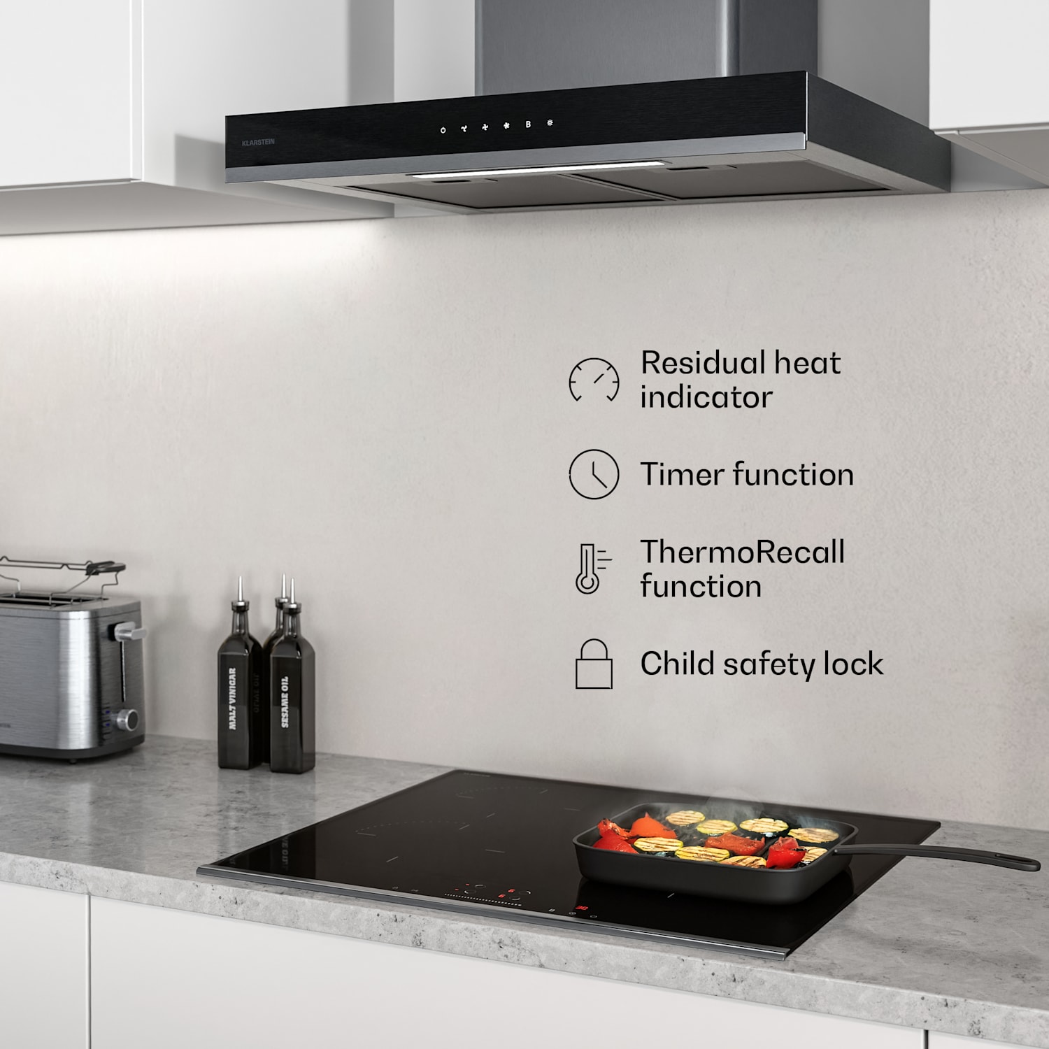 Verosteel induction hob | Elegant, minimalist, powerful | 4 cooking zones | 7400 W | 60 cm 