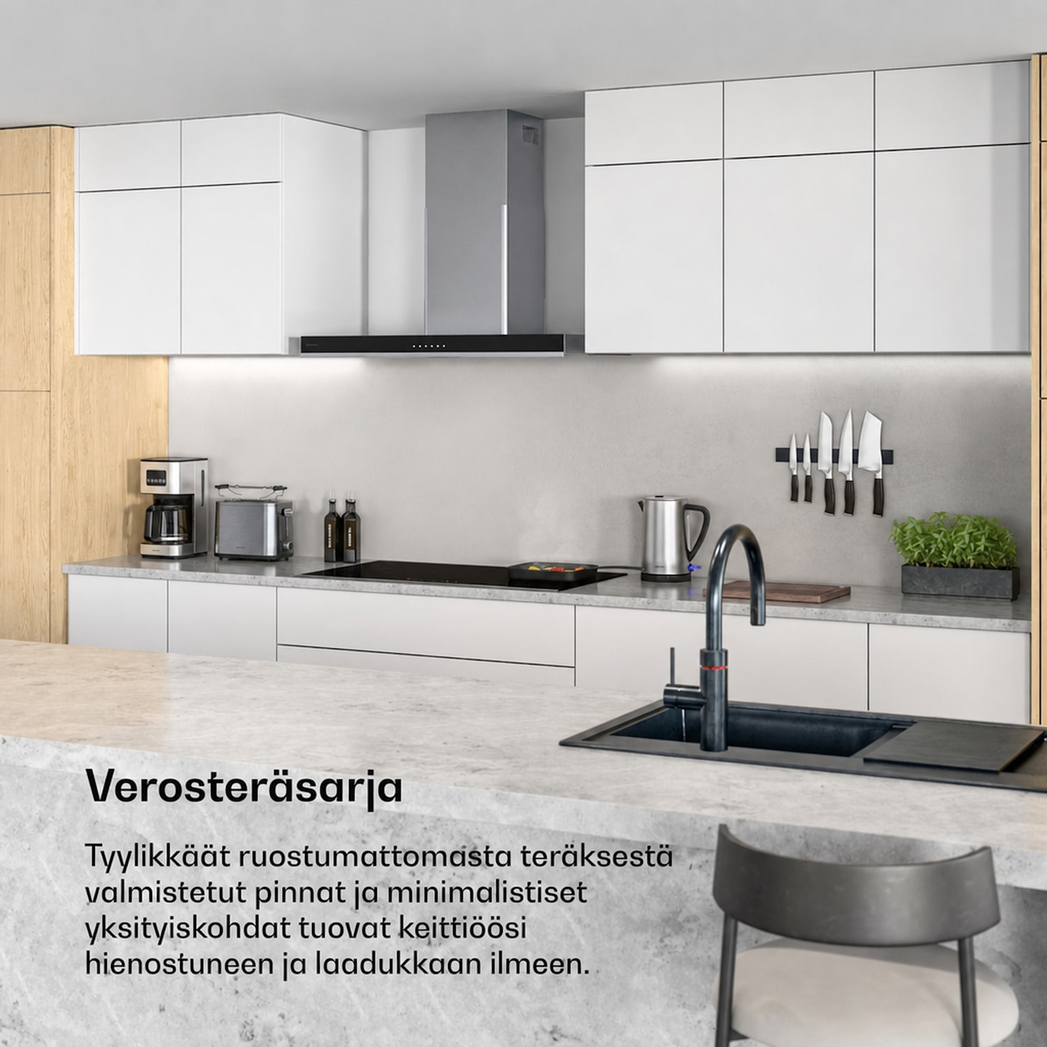 Verosteel induktiotaso | Tyylikäs, minimalistinen, tehokas | 5 keittoaluetta | 12200 W | 90 cm 90 cm