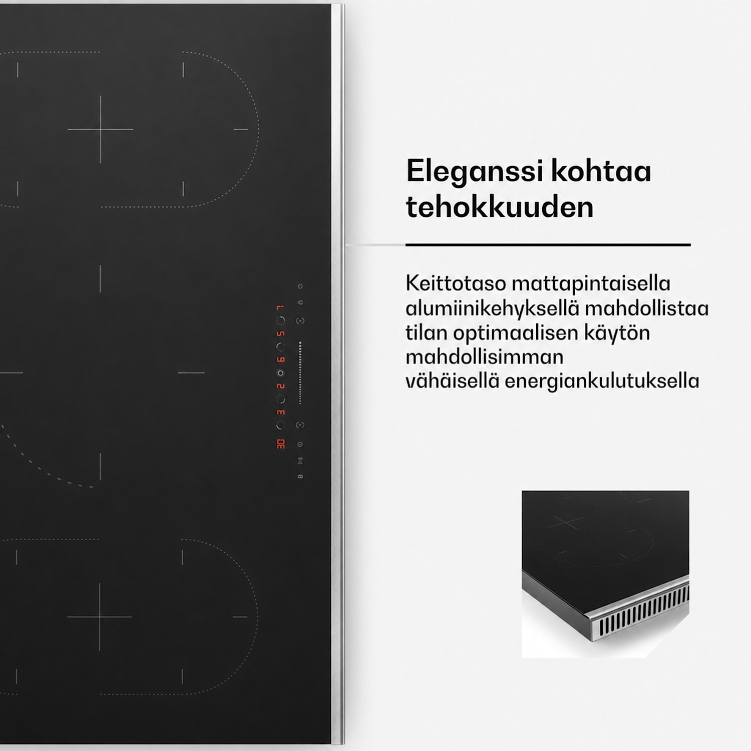 Verosteel induktiotaso | Tyylikäs, minimalistinen, tehokas | 5 keittoaluetta | 12200 W | 90 cm 90 cm