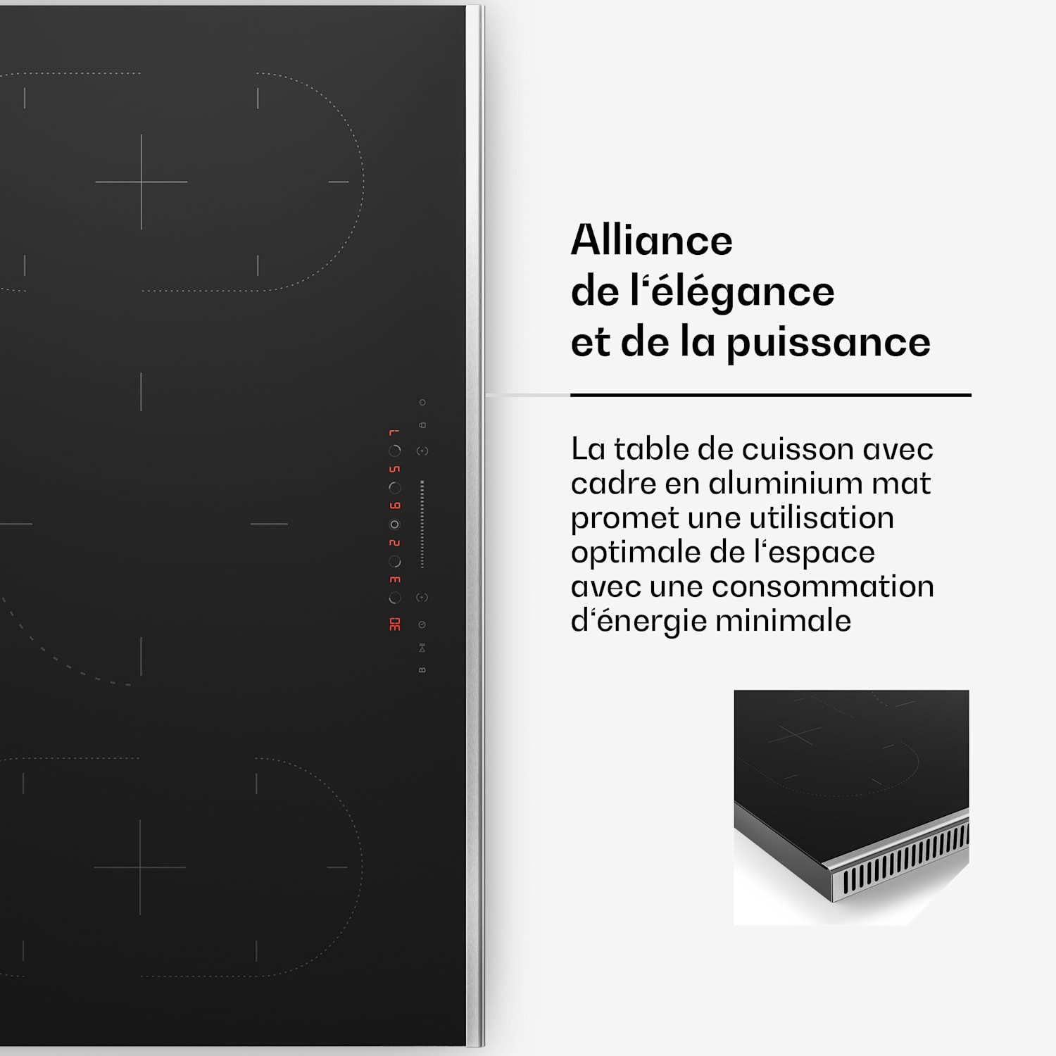 Verosteel Table de cuisson à induction | Élégante, minimaliste, puissante | 5 zones | 12200 W | 90 cm 