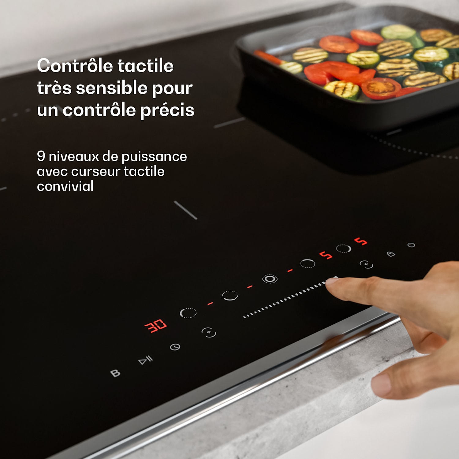 Verosteel Table de cuisson à induction | Élégante, minimaliste, puissante | 5 zones | 12200 W | 90 cm 