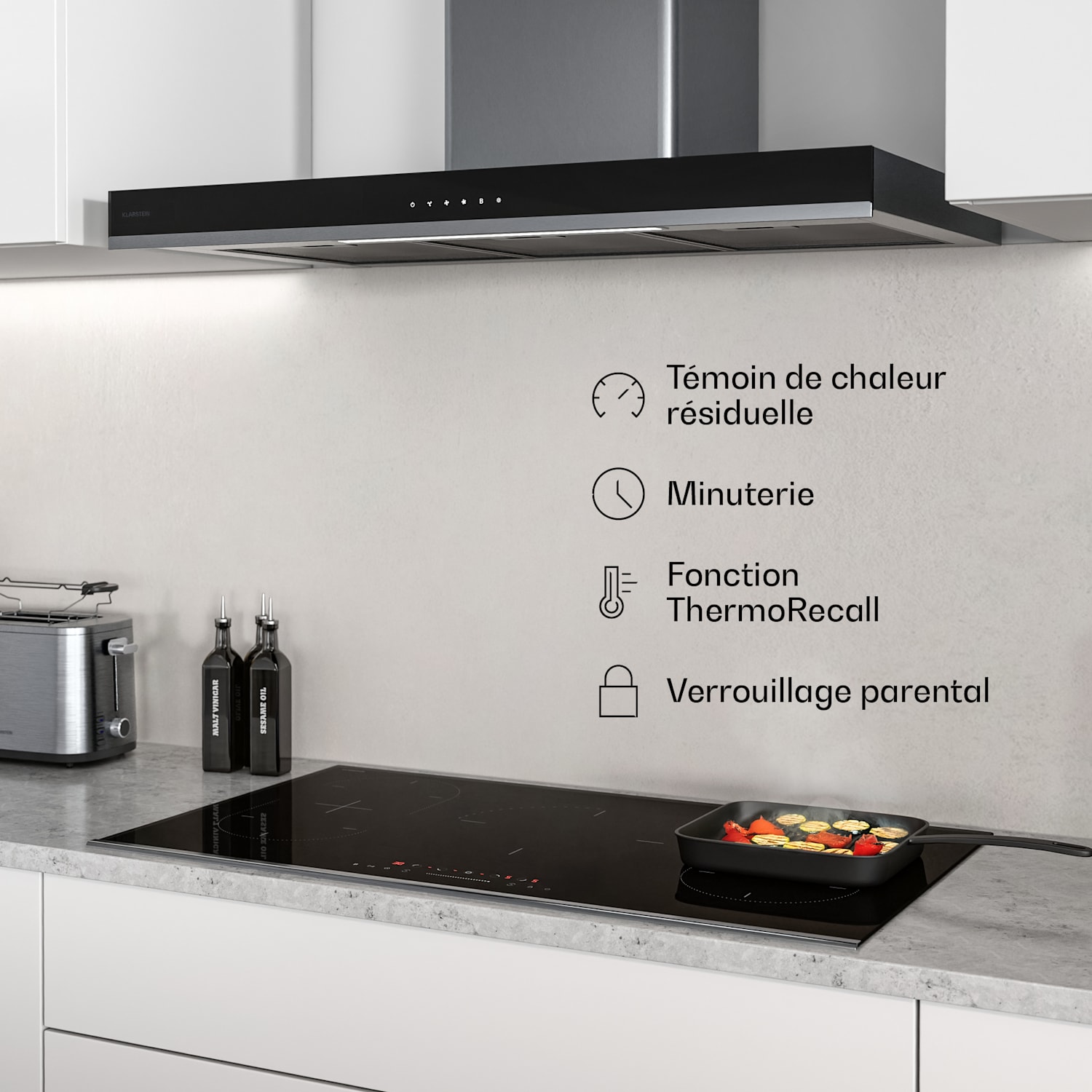 Verosteel Table de cuisson à induction | Élégante, minimaliste, puissante | 5 zones | 12200 W | 90 cm 