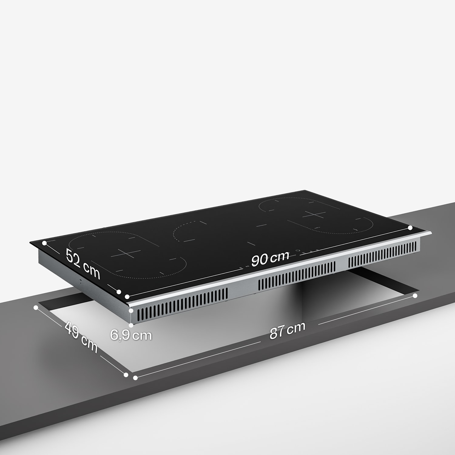 Verosteel Table de cuisson à induction | Élégante, minimaliste, puissante | 5 zones | 12200 W | 90 cm 