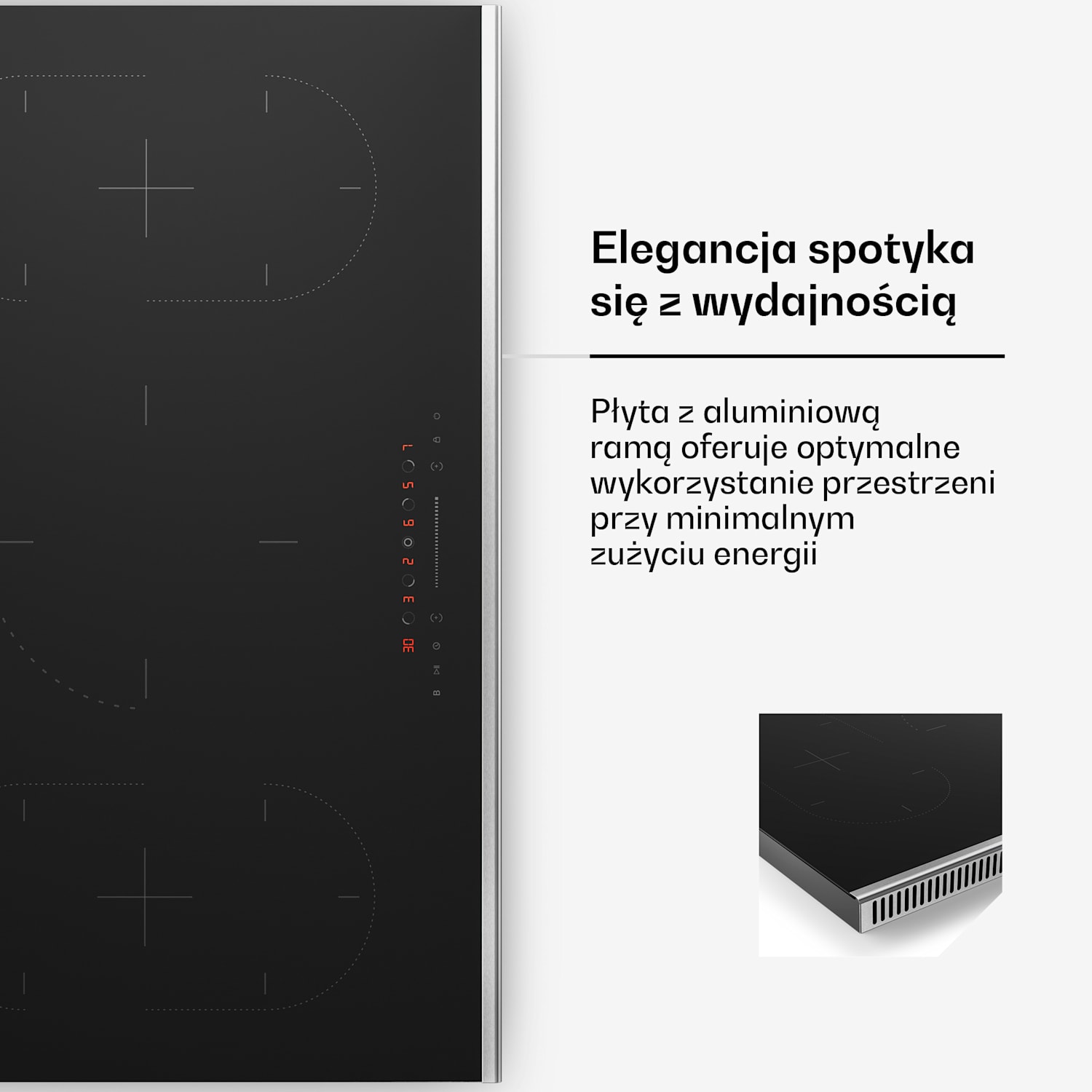 Płyta indukcyjna Verosteel | 5 stref | Elegancka, minimalistyczna, wydajna | 12200 W | 90 cm 90 cm