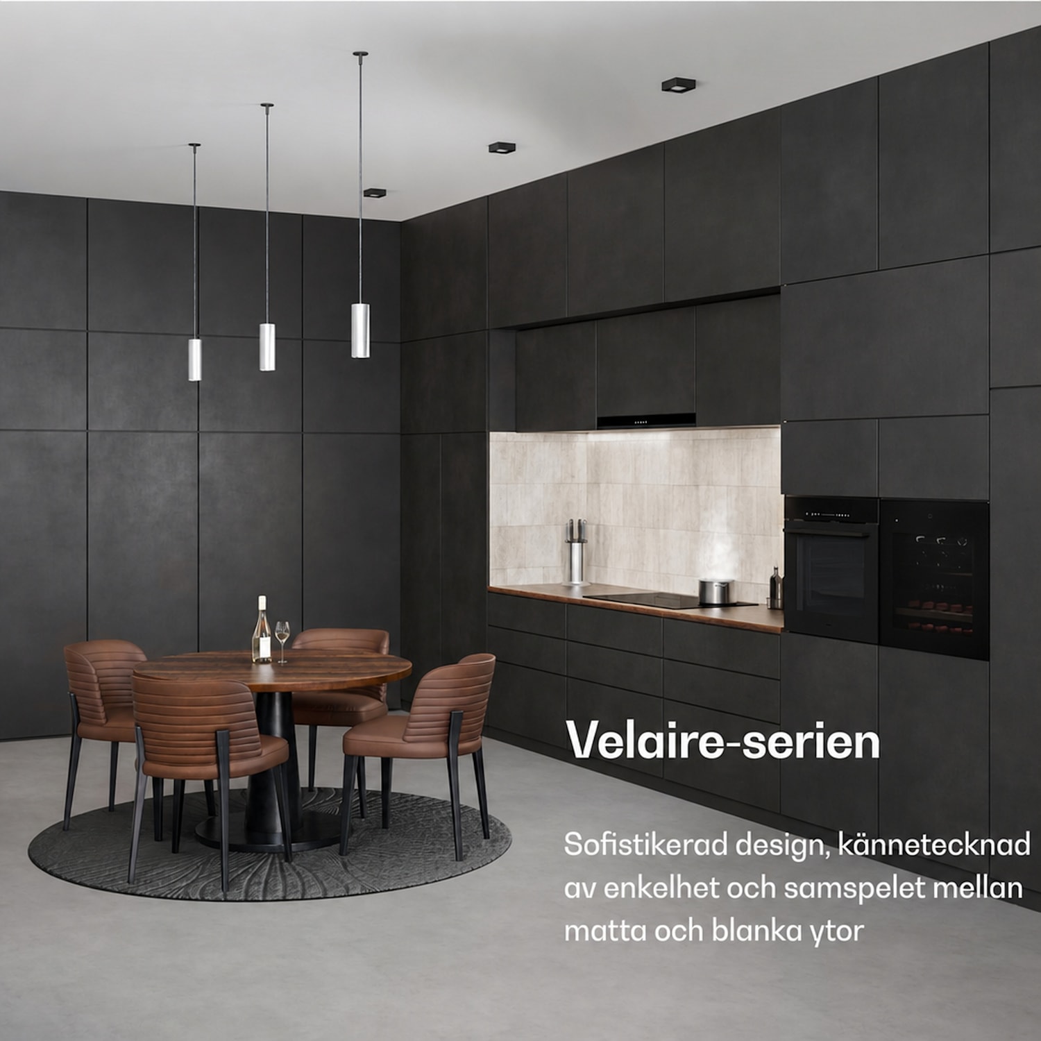 Velaire inbyggd vinkyl | Modern, elegant | UV-skydd | Dubbla zoner | 36 flaskor Svart