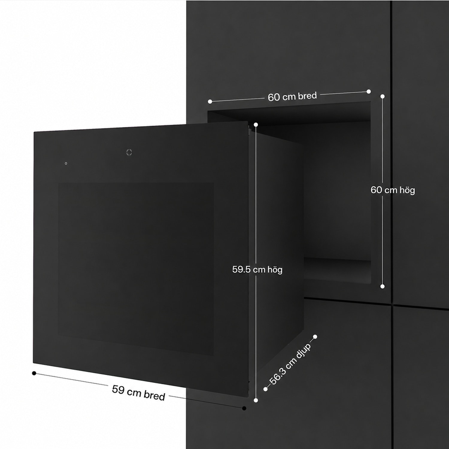 Velaire inbyggd vinkyl | Modern, elegant | UV-skydd | Dubbla zoner | 36 flaskor Svart