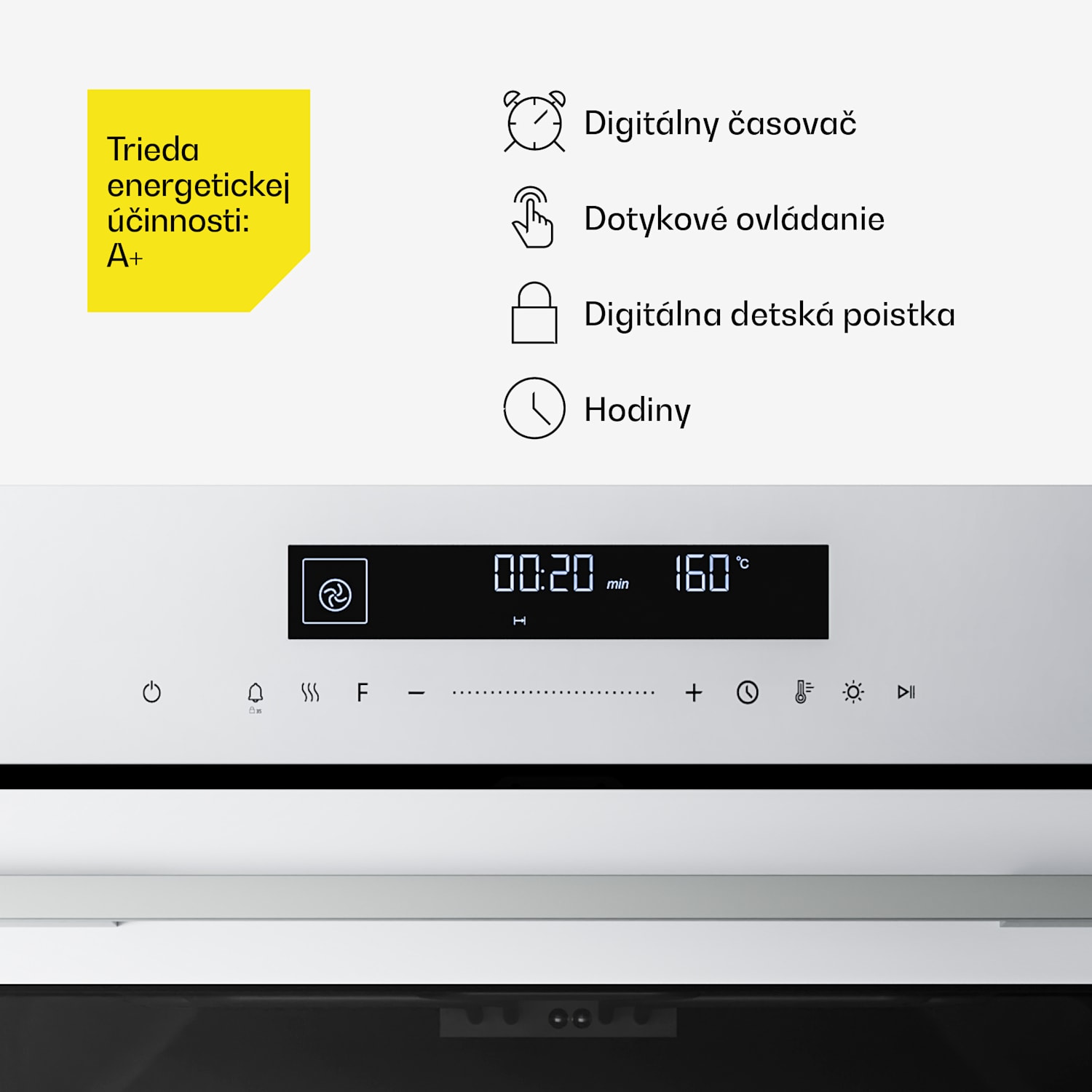 Velaire Vstavaná rúra Biela, 74L, A+, 3160 W, 60 cm Biela