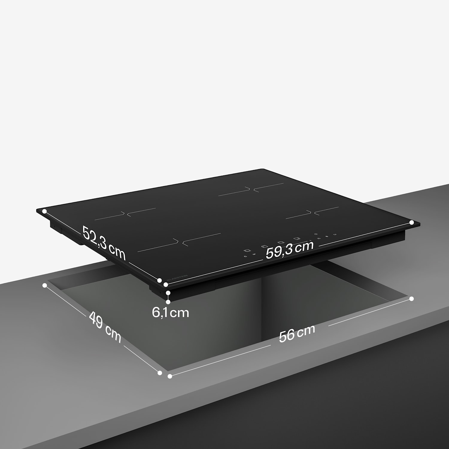 Indukční varná deska Velaire, elegantní, minimalistická, výkonná, 4 varné zóny, 7.000 W, 60 cm Standard | 4 | Černá