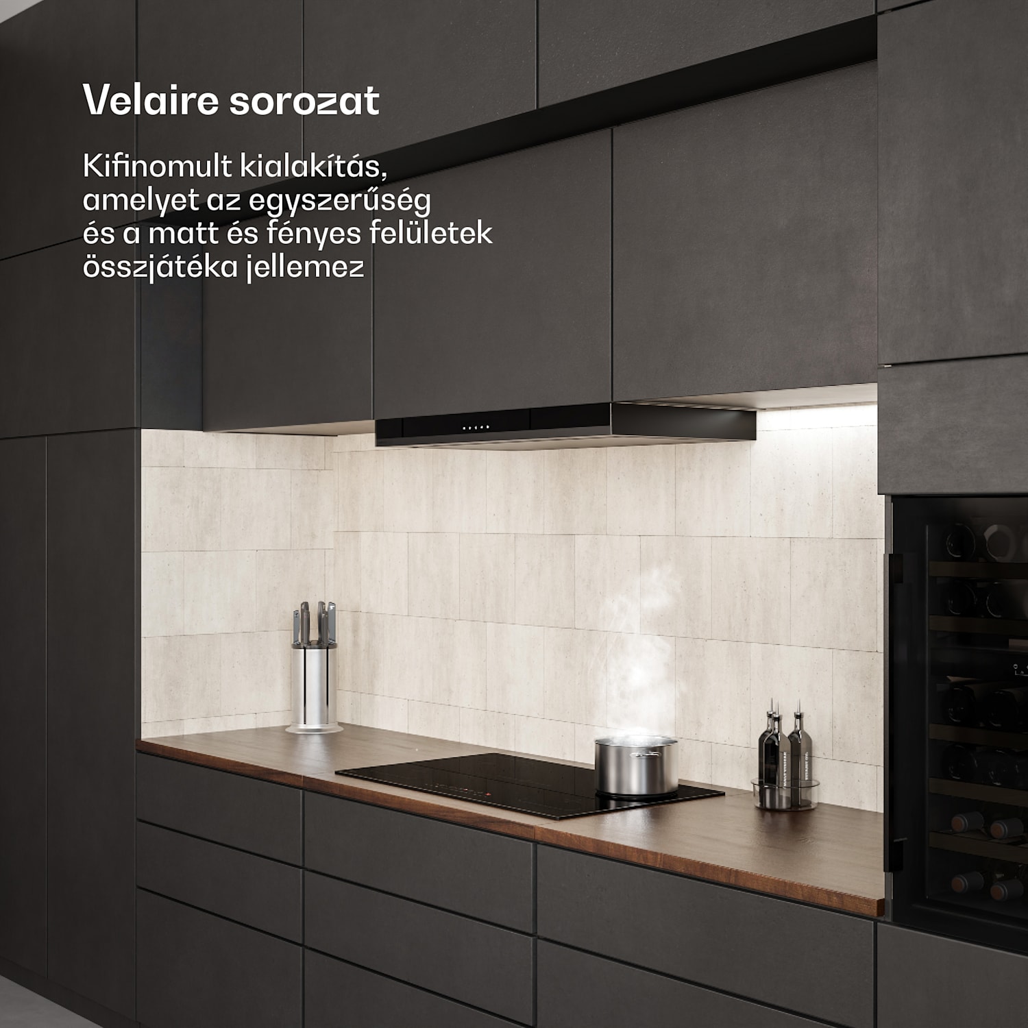 Velaire indukciós főzőlap, elegáns, minimalista, erőteljes, 5 főzőzóna, 7200 W, 90 cm Standard | 5 | Fekete