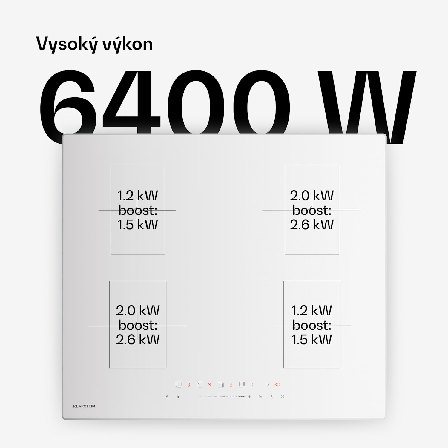 Velaire indukčná varná doska, elegantná, minimalistická, výkonná, 4 varné zóny, 7000 W, 60 cm Standard | 4 | Biela