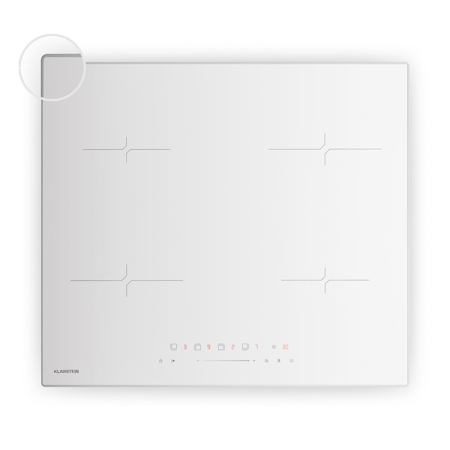 Velaire indukcijska kuhalna plošča, elegantna, minimalistična, zmogljiva, 4 kuhalne cone, 7000 W, 60 cm Standard | 4 | Bela