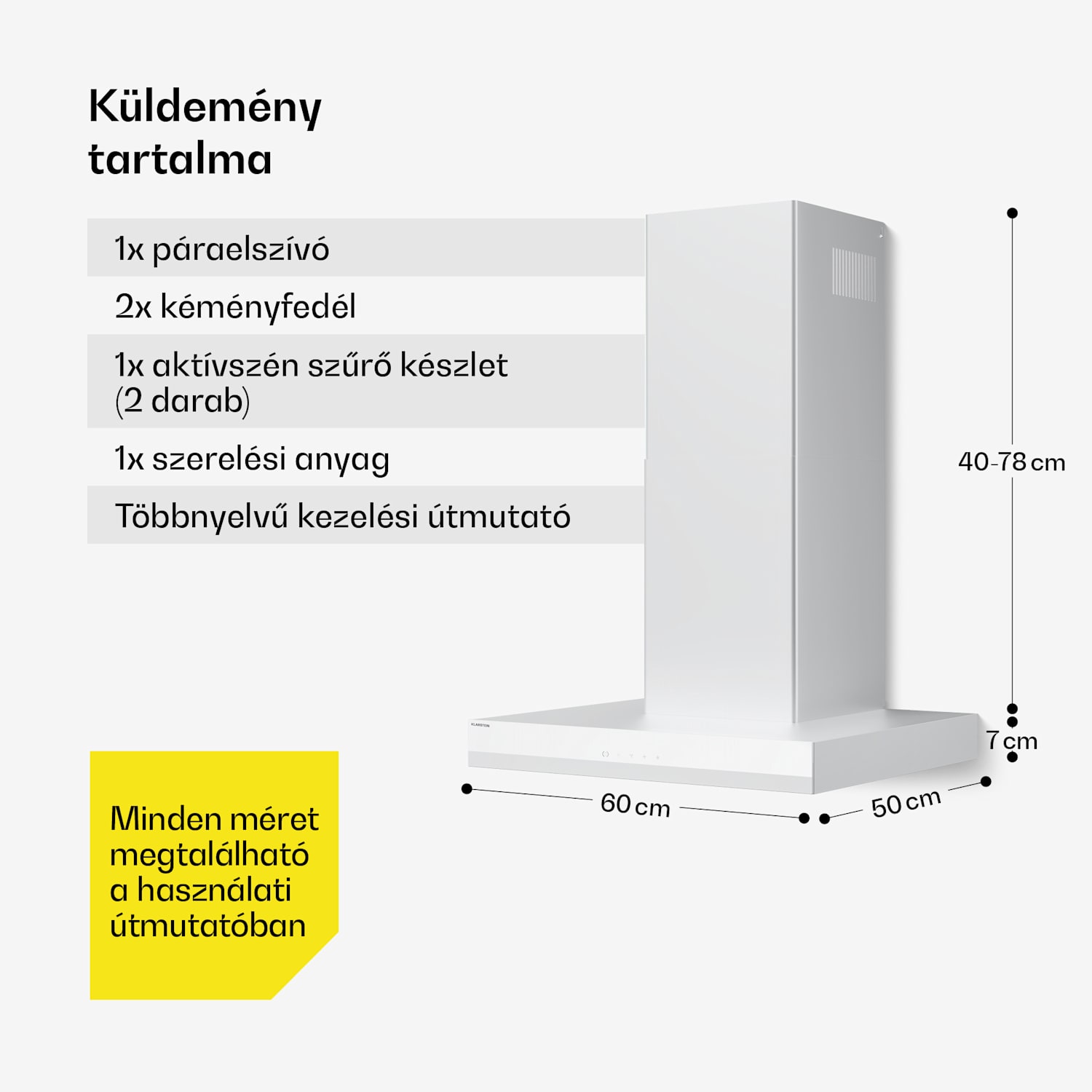 Velaire páraelszívó, Elegáns, minimalista, nagy teljesítményű, A++ energiaosztály, 600 m³/h, 60 cm 60 cm | Fehér