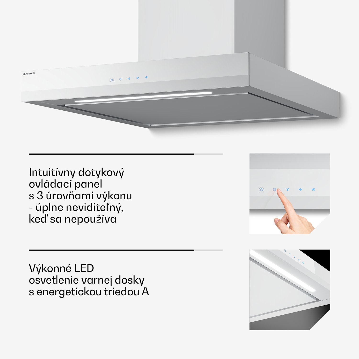 Velaire digestor, Elegantný, minimalistický, výkonný, Energetická trieda A++, 600 m³/h, 60 cm 60 cm | Biela