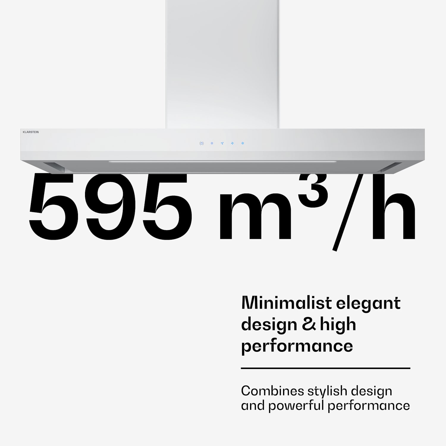 Velaire afzuigkap | elegant, minimalistisch, krachtig | energieklasse A++ | 595 m³/h | 90 cm 90 cm | Wit