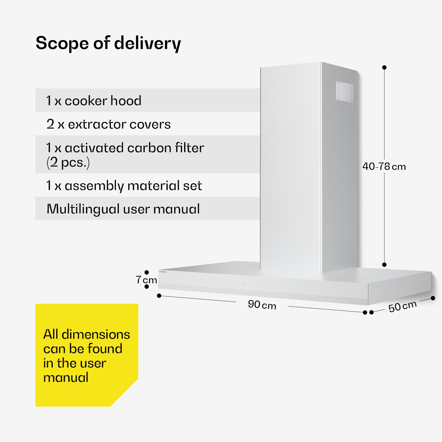 Velaire afzuigkap | elegant, minimalistisch, krachtig | energieklasse A++ | 595 m³/h | 90 cm 90 cm | Wit