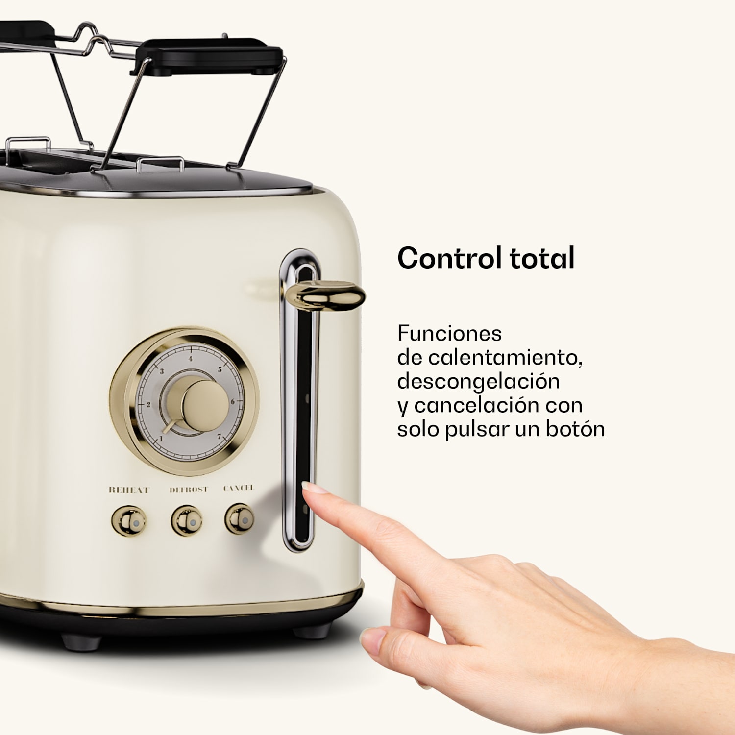 Victoria Tostadora | Tostadora de 2 ranuras | 800 W | 7 niveles de tostado | Soporte para panecillos 