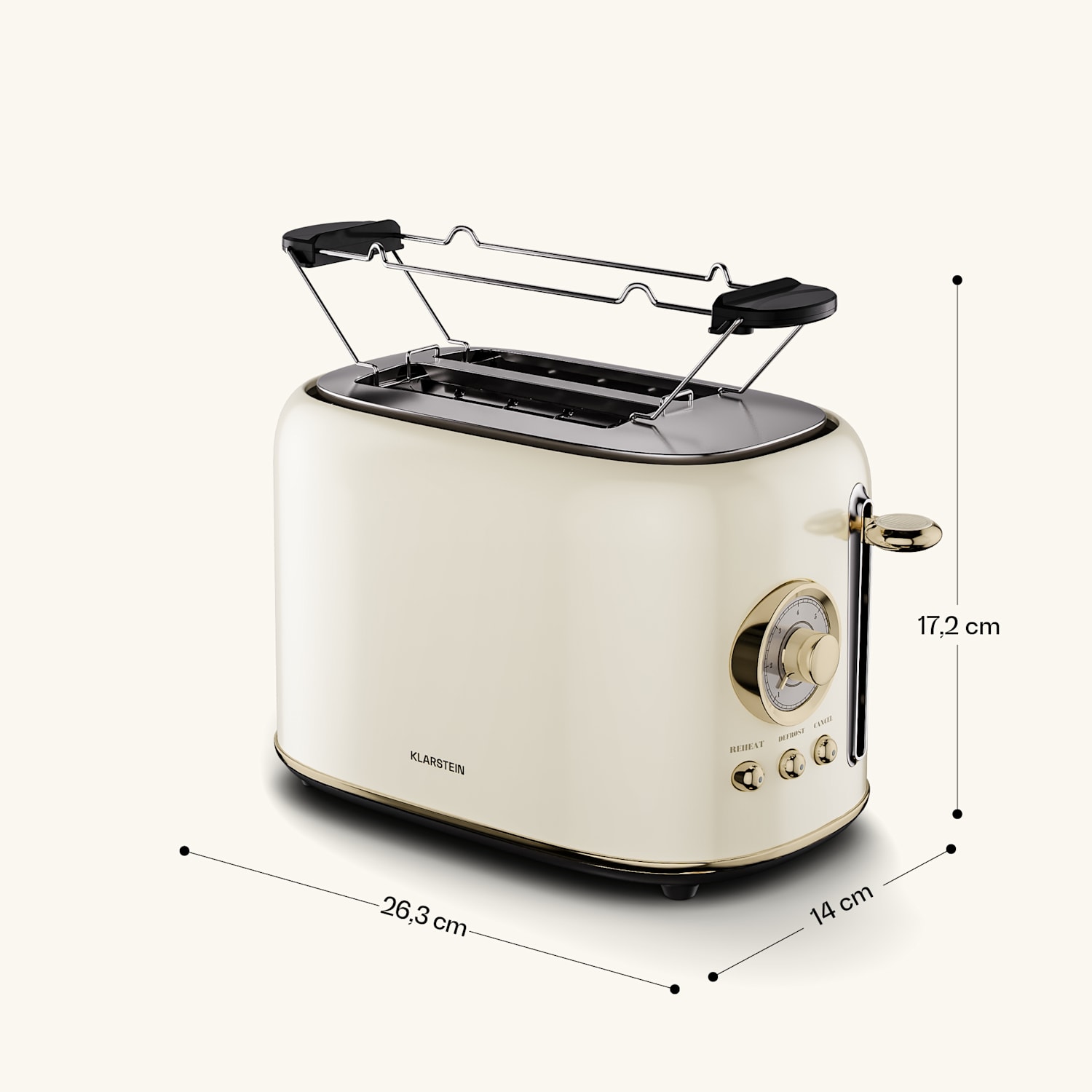 Victoria-leivänpaahdin | 2-aukko | 800 W | 7 paahtoastetta | Sämpyläteline 