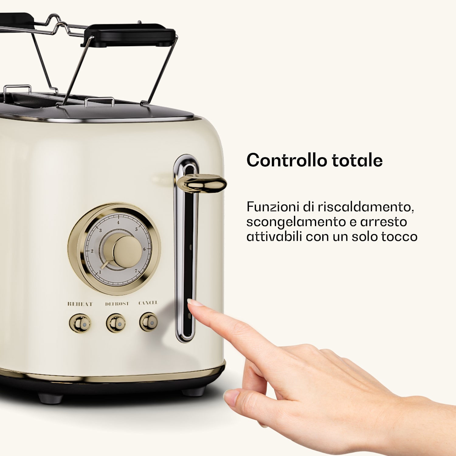 Victoria - Tostapane | 2 scomparti | 800 W | 7 livelli di doratura | Griglia per panini 