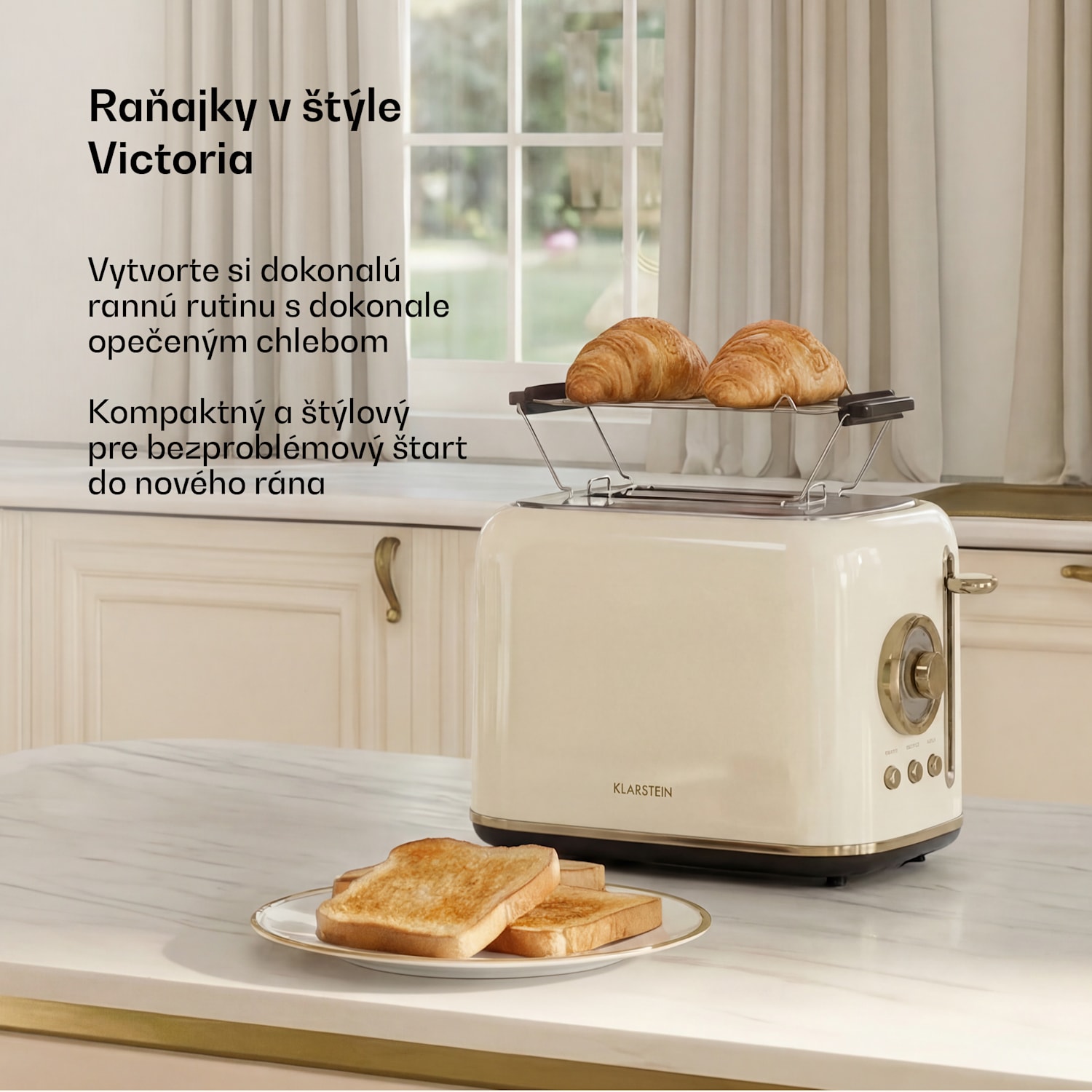 Victoria hriankovač | Hriankovač na 2 krajce | 800 W | 7 úrovní opečenia | Ohrievač žemlí 