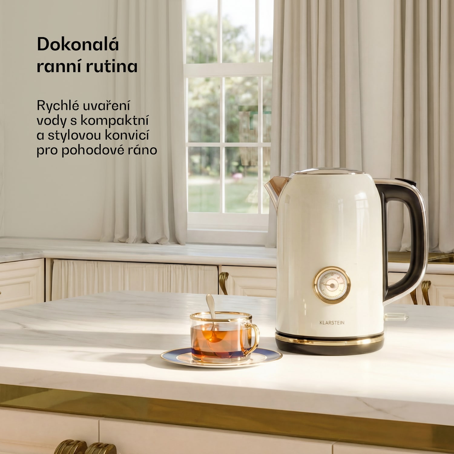 Rychlovarná konvice Victoria | 1,7 litru | 2200 W | 360° otočná základna | Nadčasový design 