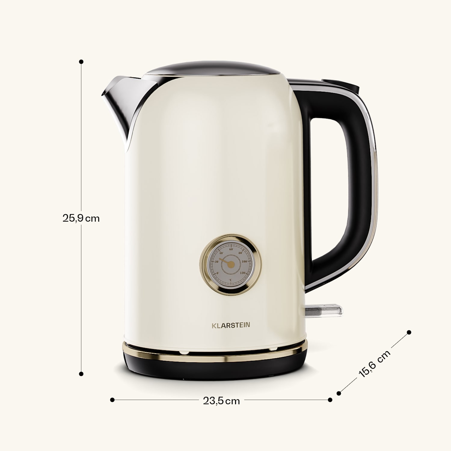 Victoria Wasserkocher | 1,7 Liter | 2200 W | 360°-Drehfuß | Zeitloses Design 