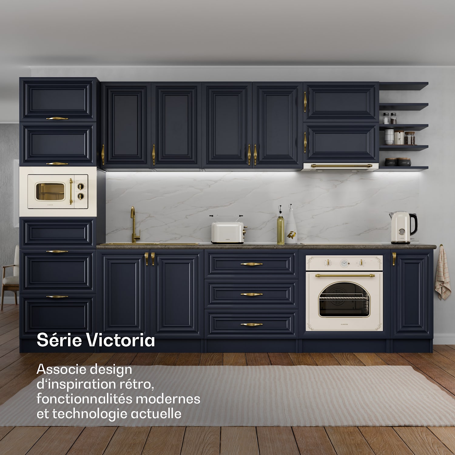 Bouilloire Victoria | 1,7 litre | 2200 W | Base pivotante à 360° | Design intemporel 