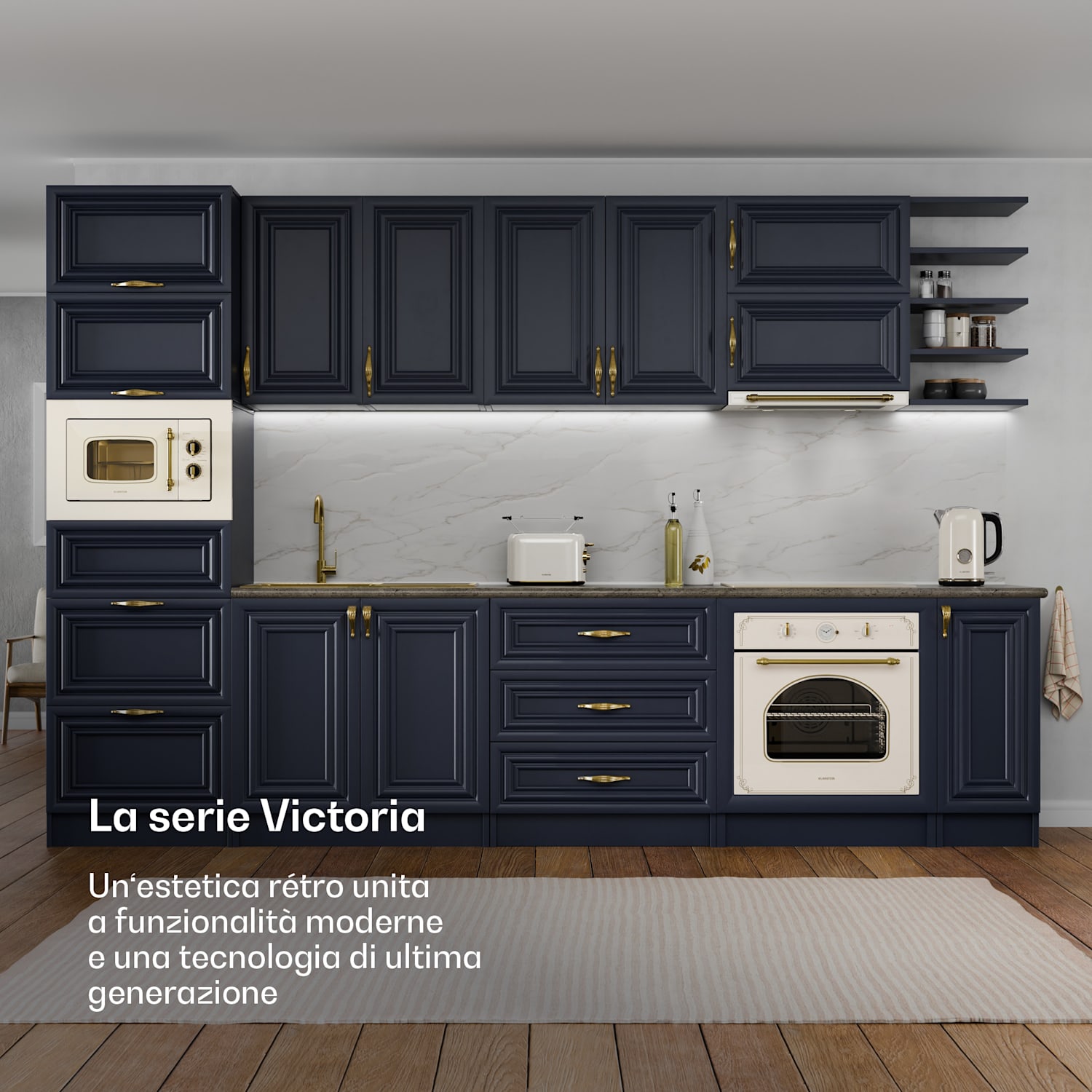 Victoria - Bollitore | 1,7 Litri | 2200 W | Base a 360° | Design senza tempo 