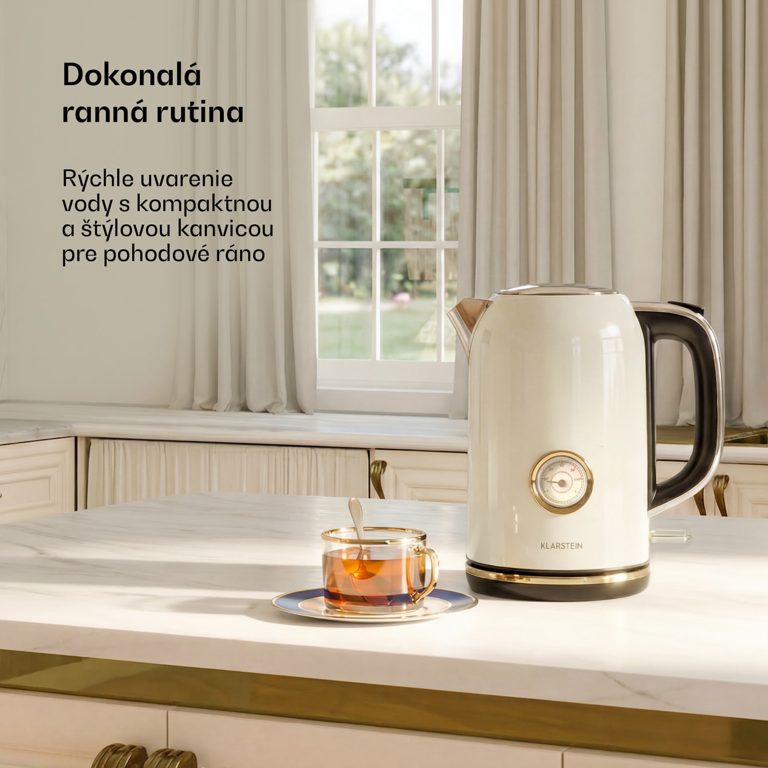 Victoria rýchlovarná kanvica | 1,7 litra | 2200 W | Základňa otočná o 360° | Nadčasový dizajn 