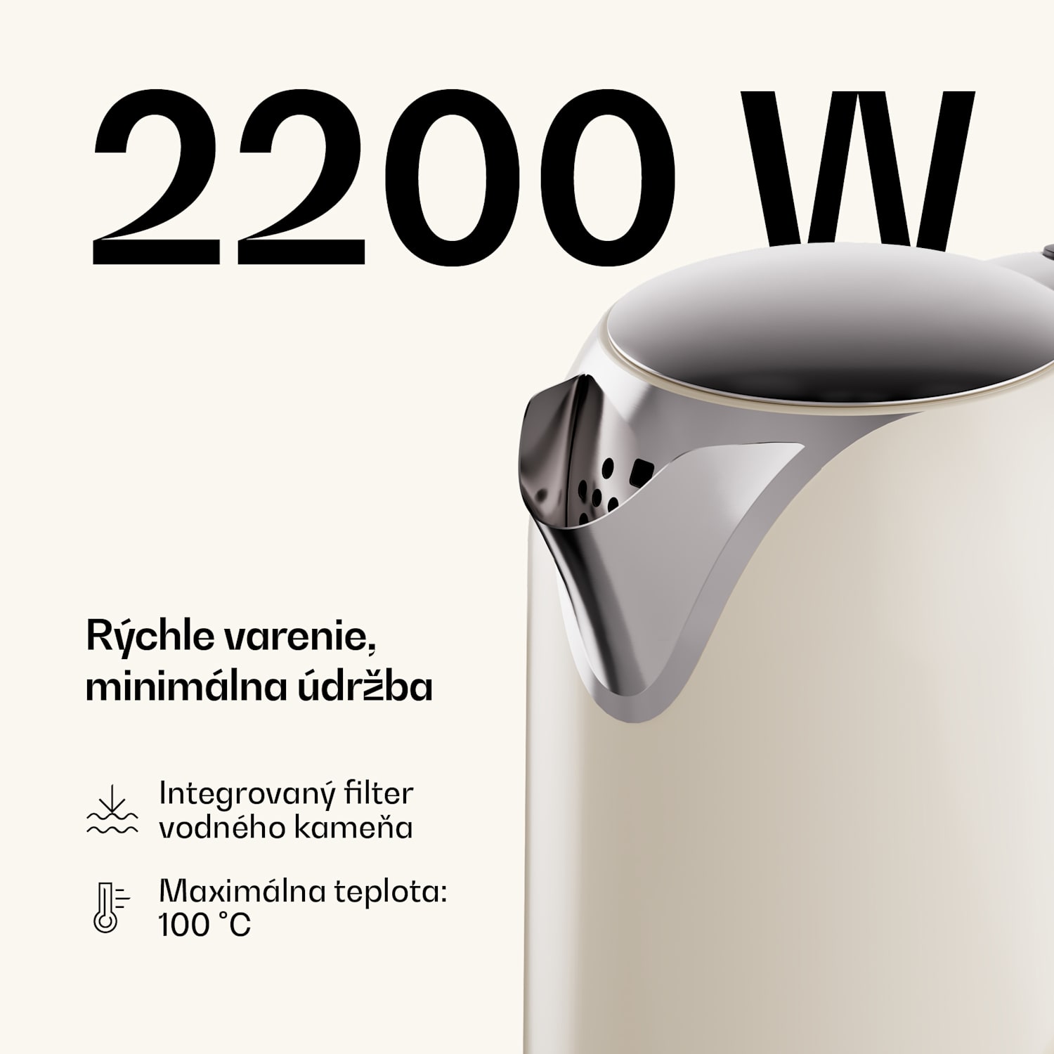 Victoria rýchlovarná kanvica | 1,7 litra | 2200 W | Základňa otočná o 360° | Nadčasový dizajn 