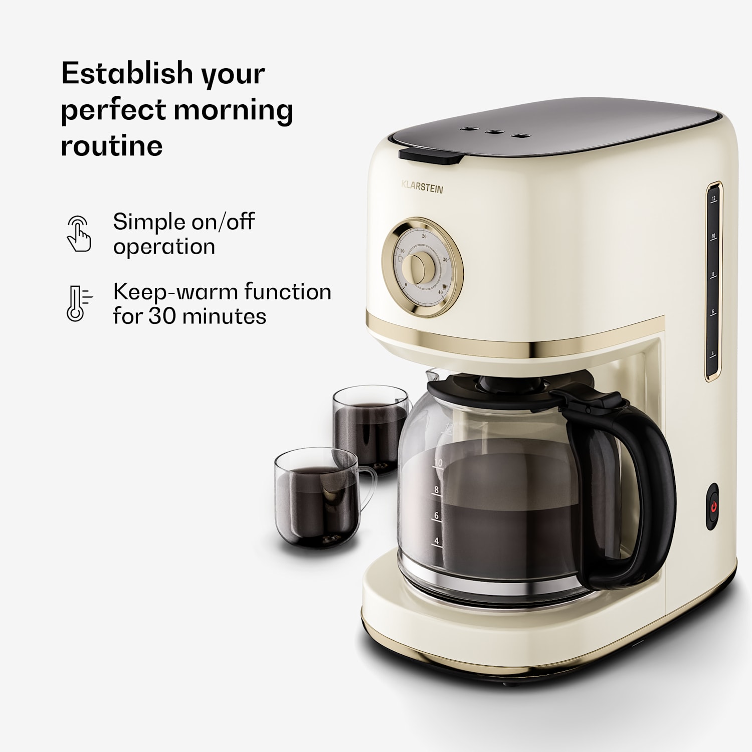 Victoria-suodatinkahvinkeitin | 1,5 litraa | Lämpimänäpitotoiminto | 12 kuppia Kerma