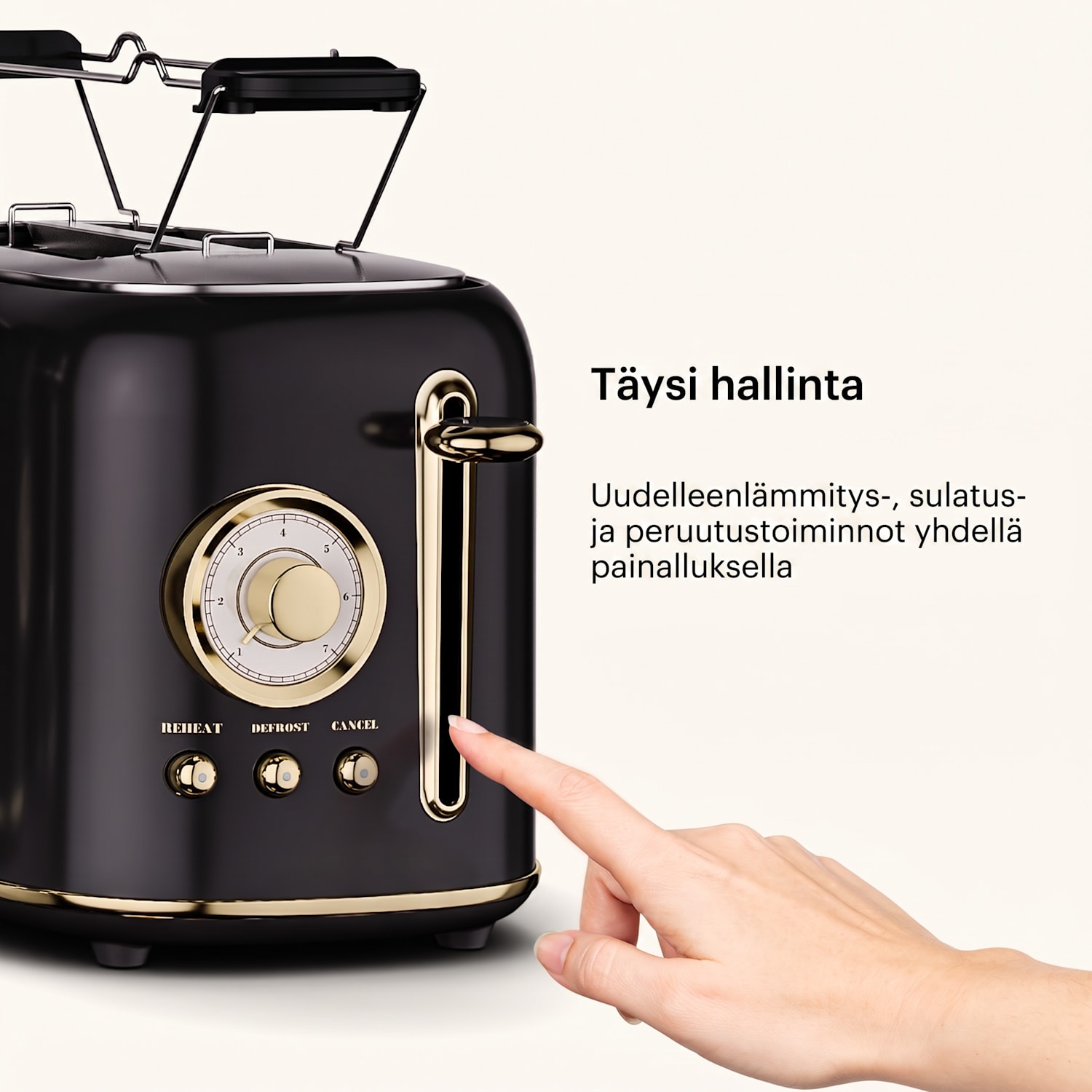 Victoria-leivänpaahdin | 2-aukko | 800 W | 7 paahtoastetta | Sämpyläteline 