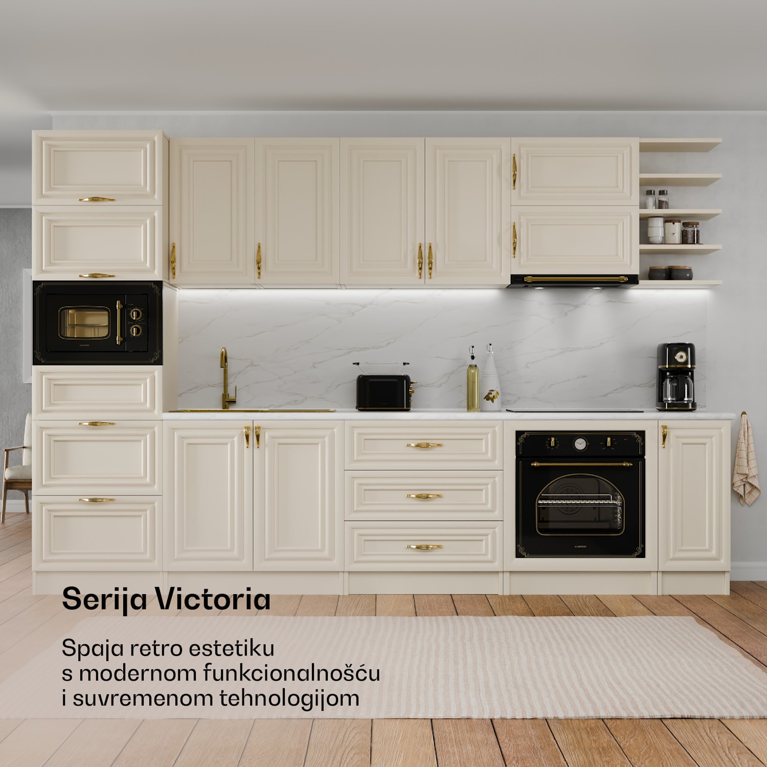 Toster Victoria | Toster za 2 kriške | 800 W | 7 razina pečenja | Grijač peciva 