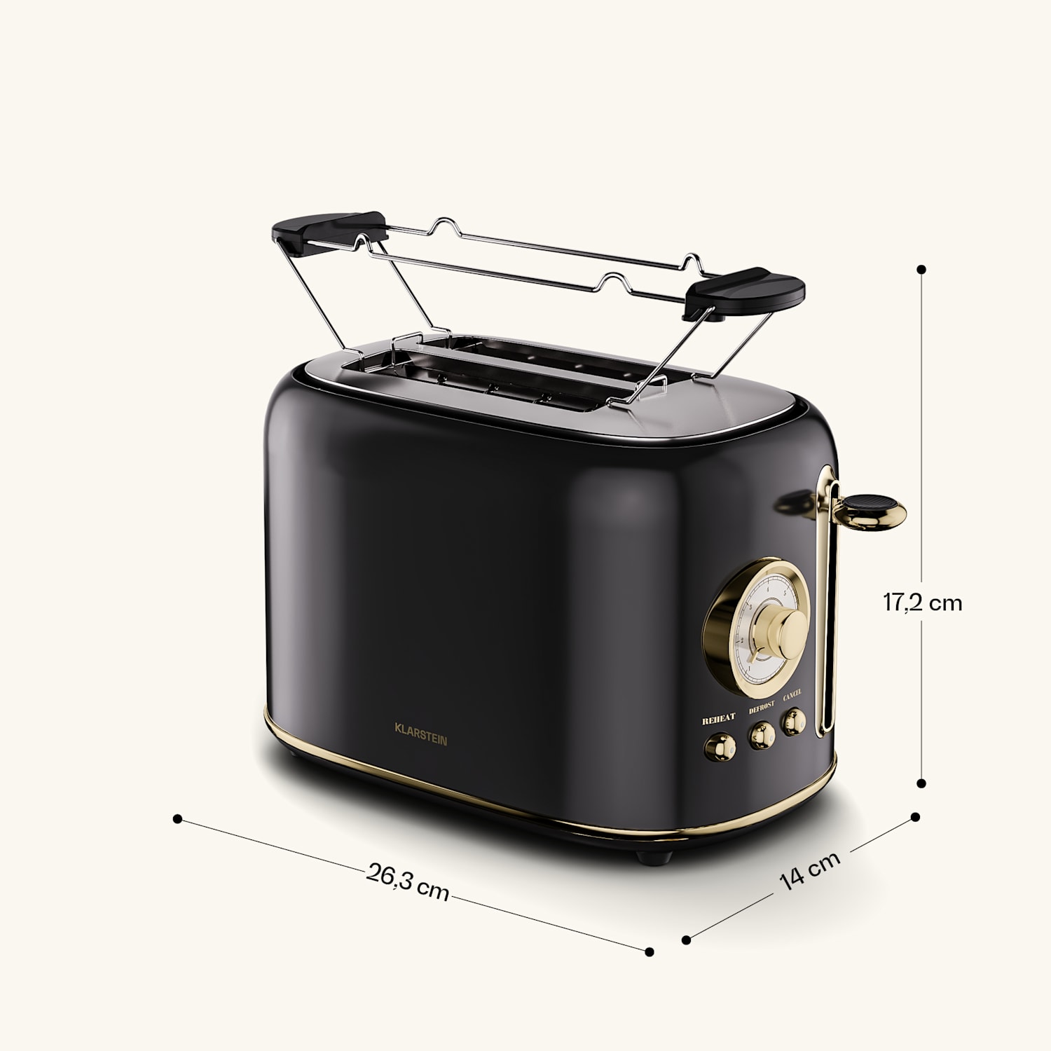 Victoria - Tostapane | 2 scomparti | 800 W | 7 livelli di doratura | Griglia per panini 
