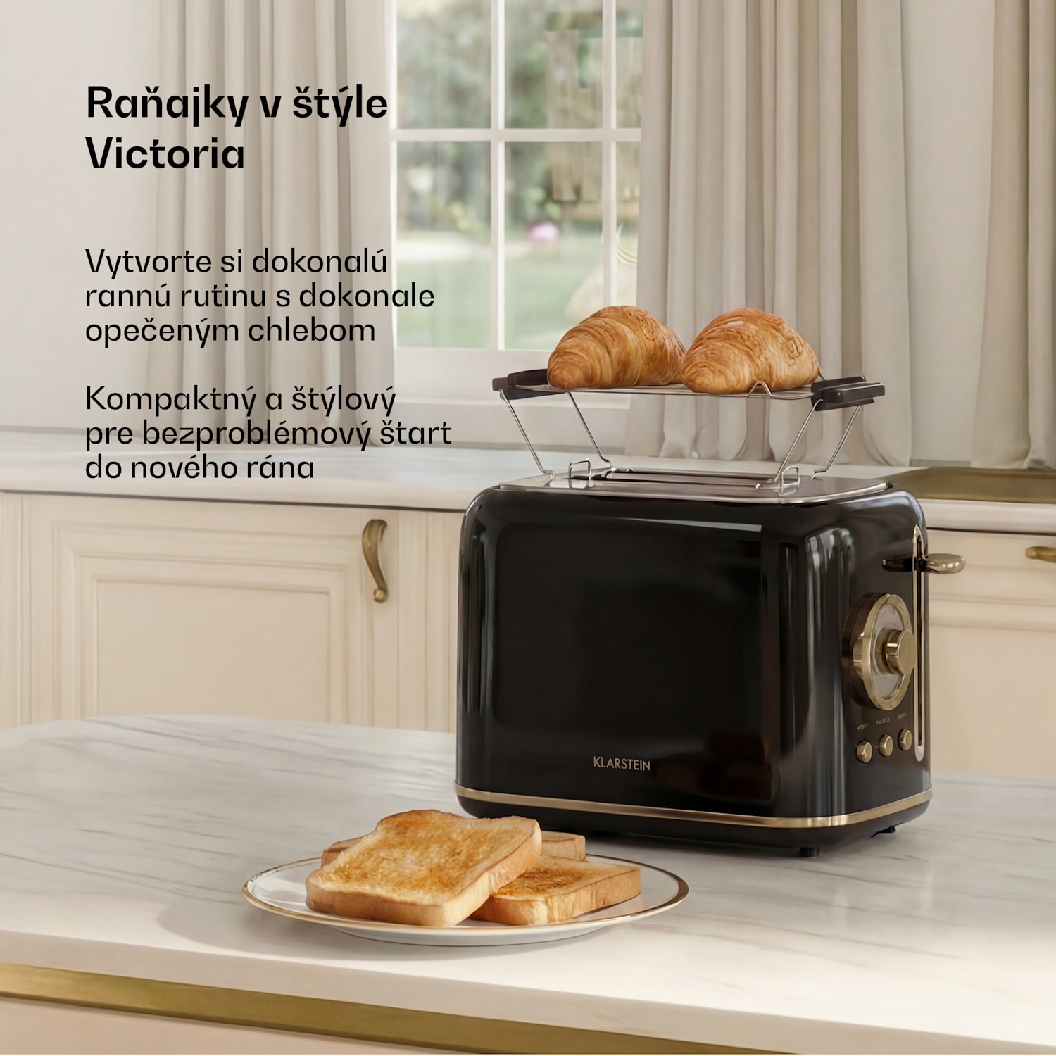 Victoria hriankovač | Hriankovač na 2 krajce | 800 W | 7 úrovní opečenia | Ohrievač žemlí 