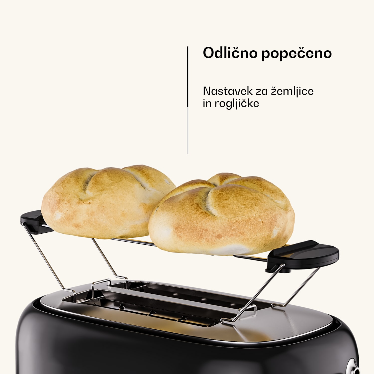 Victoria toaster| Toaster za 2 kosa kruha | 800 W | 7 stopenj opekanja | Grelnik za žemljice 