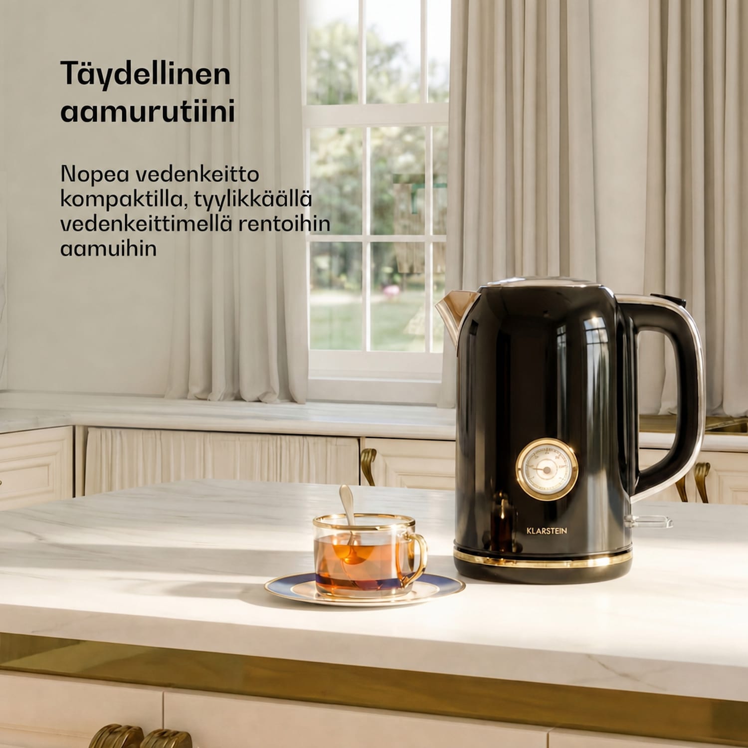 Victoria vedenkeitin | 1,7 litraa | 2200 W | 360° pyörivä jalusta | Ajaton muotoilu 