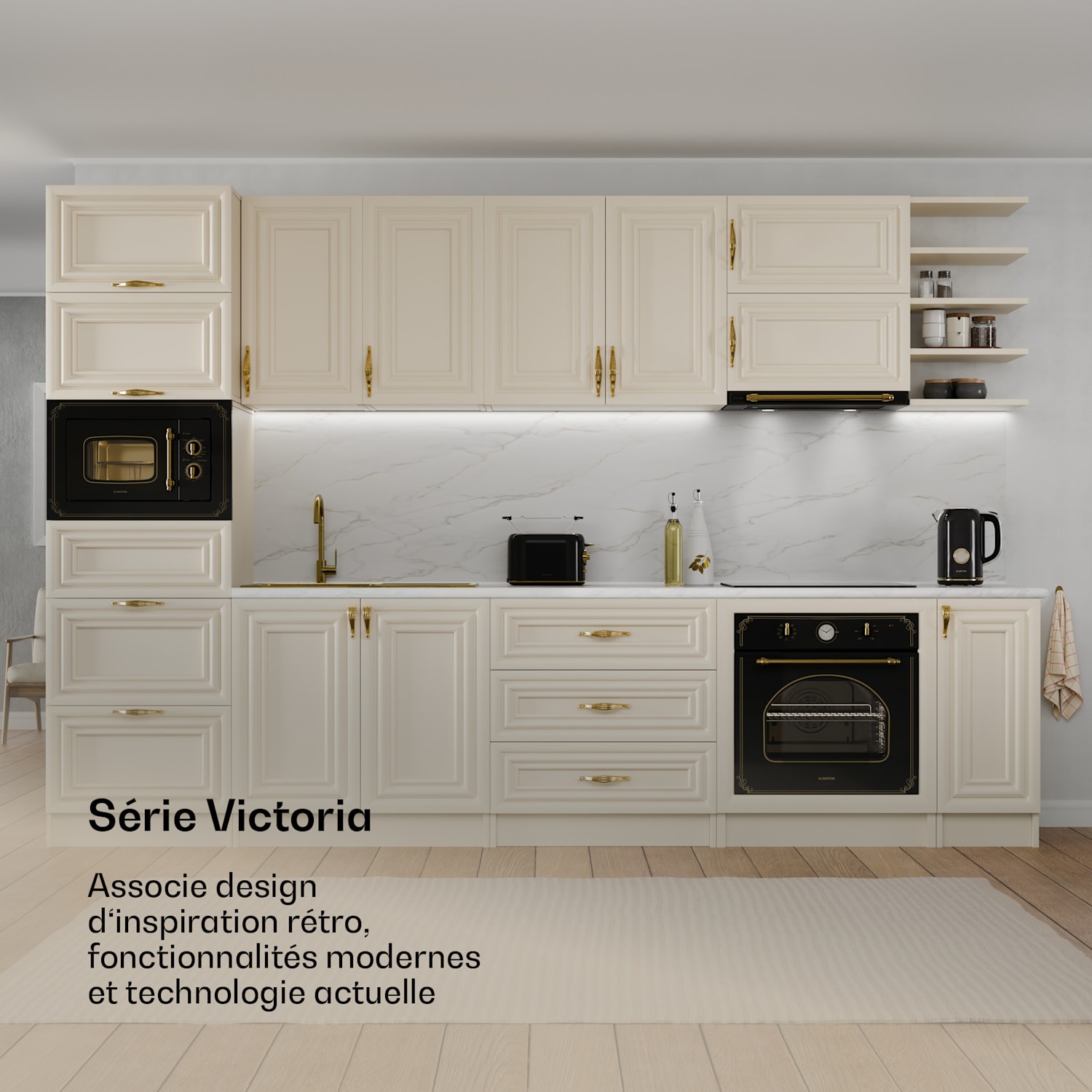 Bouilloire Victoria | 1,7 litre | 2200 W | Base pivotante à 360° | Design intemporel 