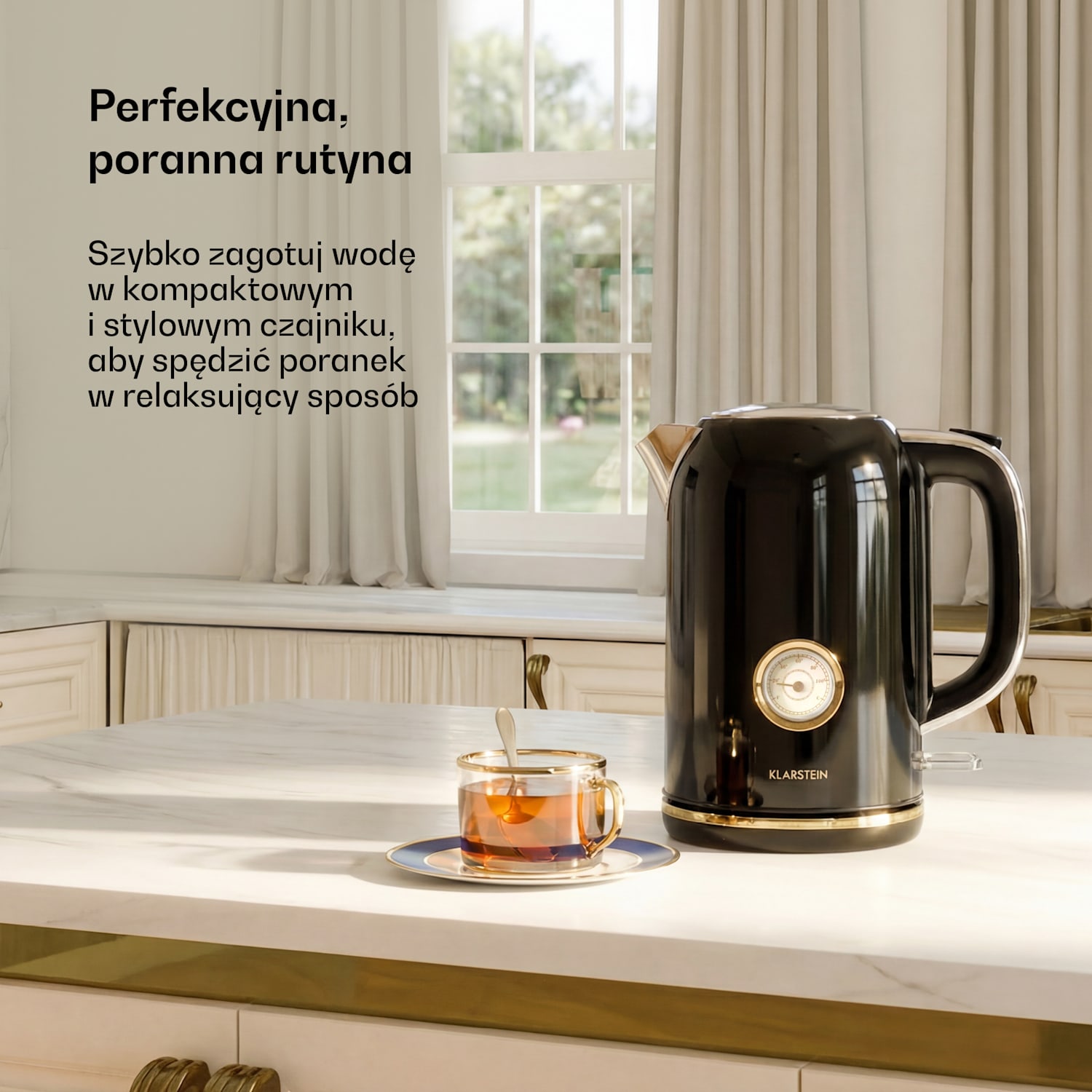 Czajnik Victoria | 1,7 litra | 2200 W | Obrotowa podstawa 360° | Ponadczasowy design 