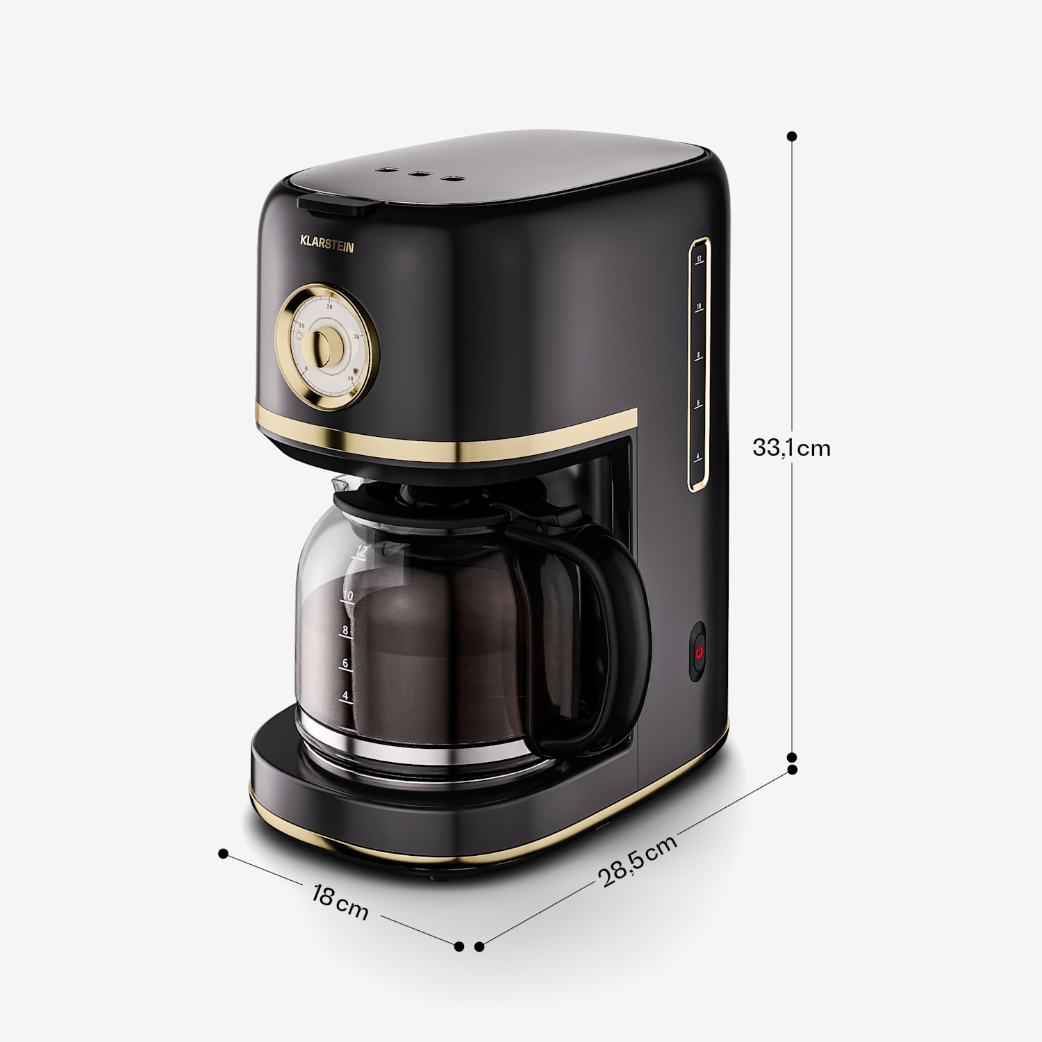 Victoria cafetière filtre | 1,5 Litres | Fonction maintien au chaud | 12 Tasses Noir