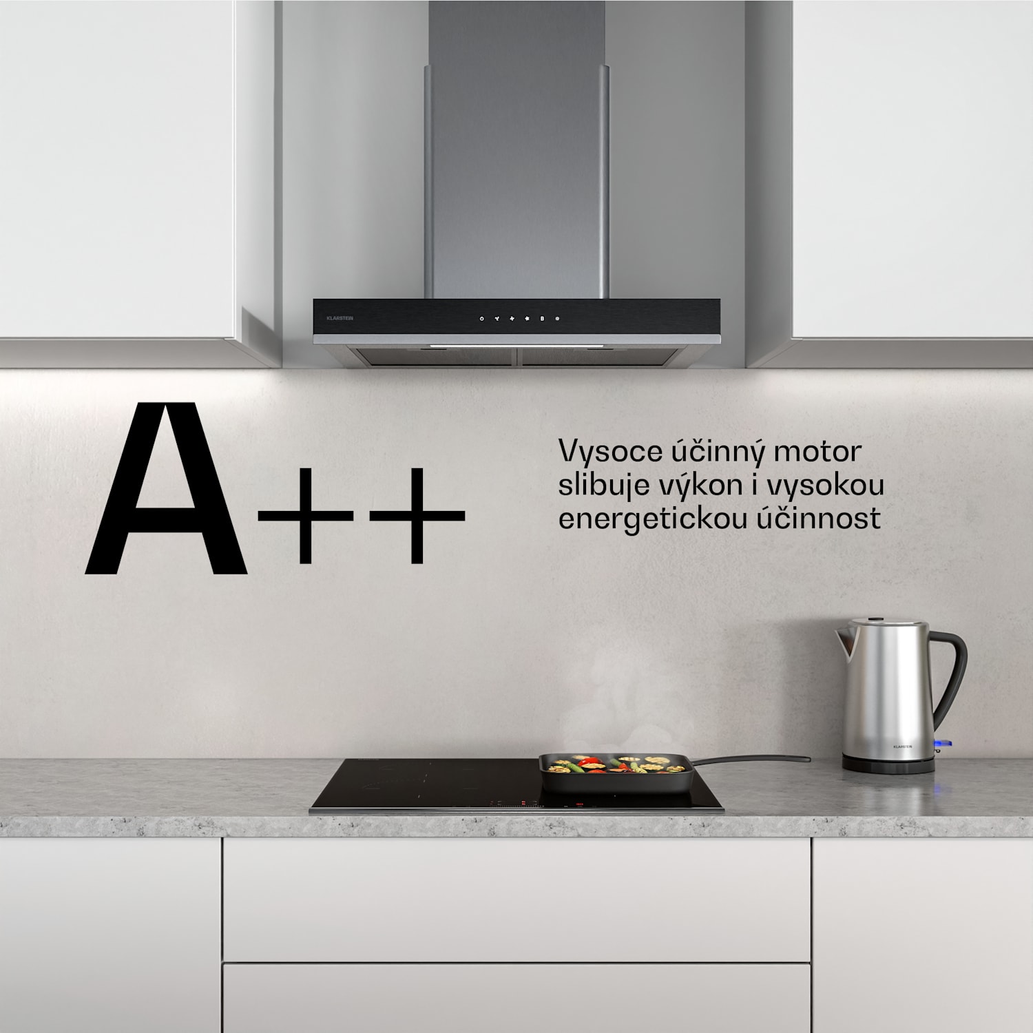 Verosteel digestoř 60 cm, Elegantní, minimalistický, výkonný, Energetická třída A++, 881,6 m³/h 60 cm