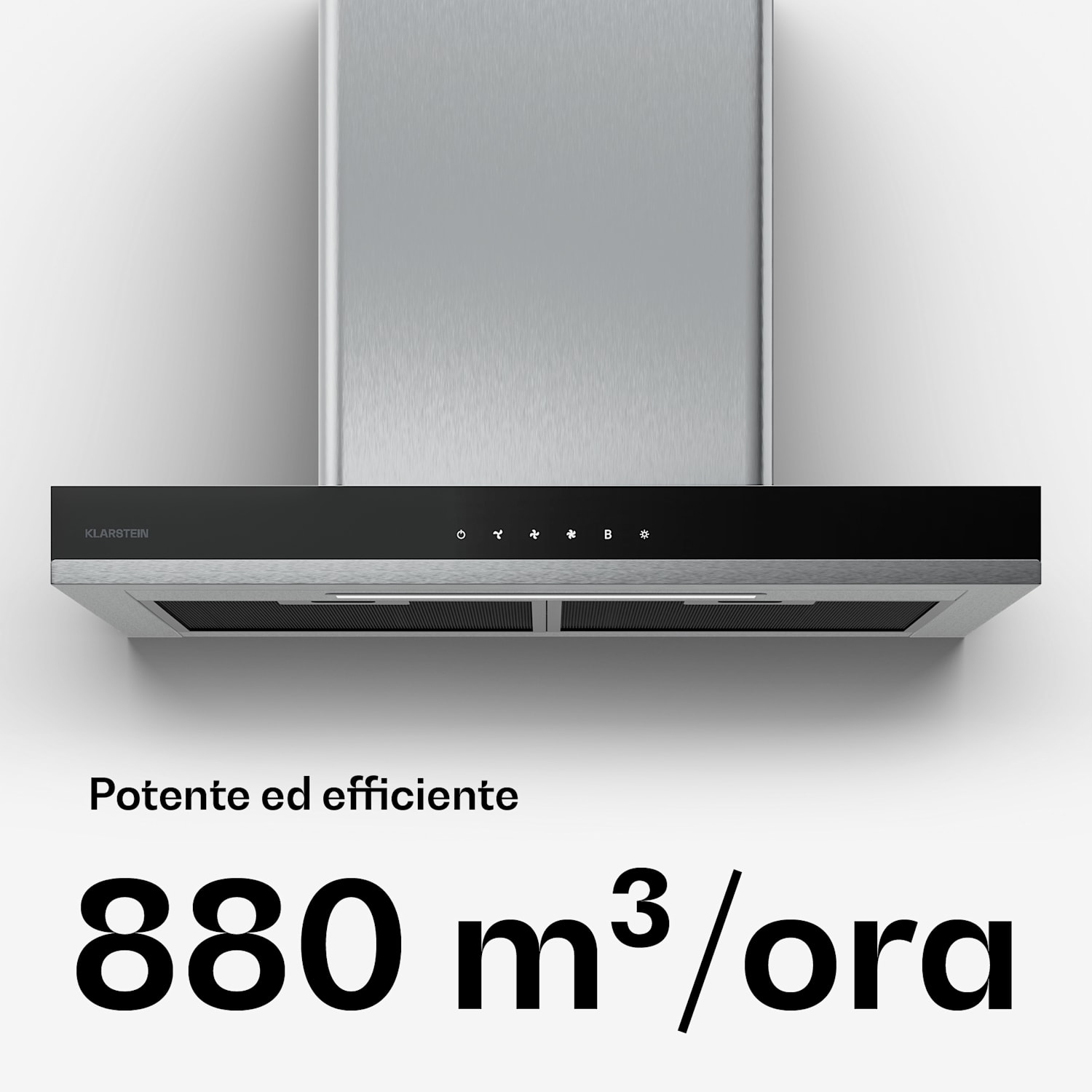 Verosteel - Cappa aspirante, 60 cm | Elegante, minimalista, potente | Classe energetica A++ | 881,6 m³/ora 60 cm