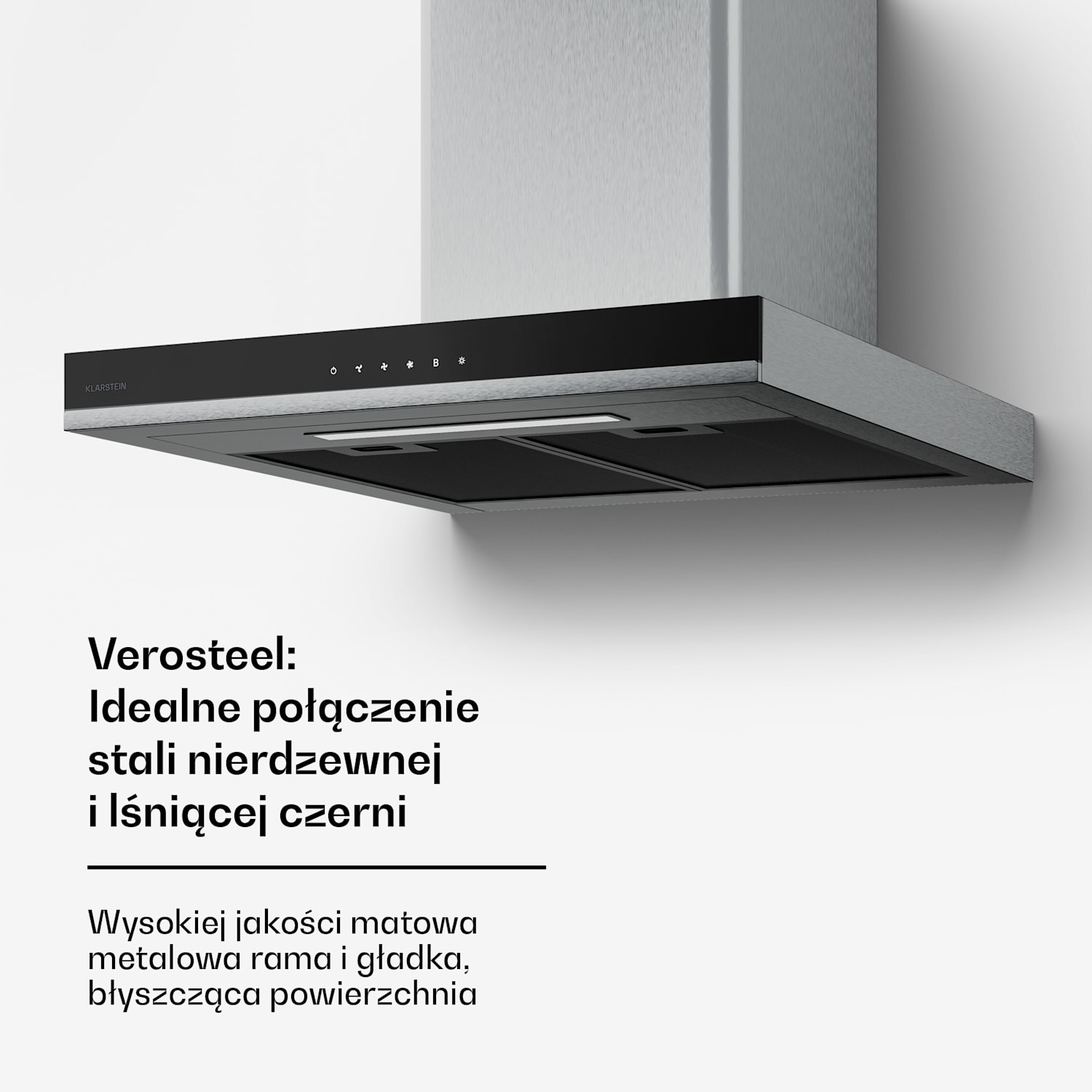 Okap kuchenny Verosteel 60 cm, Elegancki, minimalistyczny, wydajny, Klasa energetyczna A++ 881,6 m³/h 60 cm
