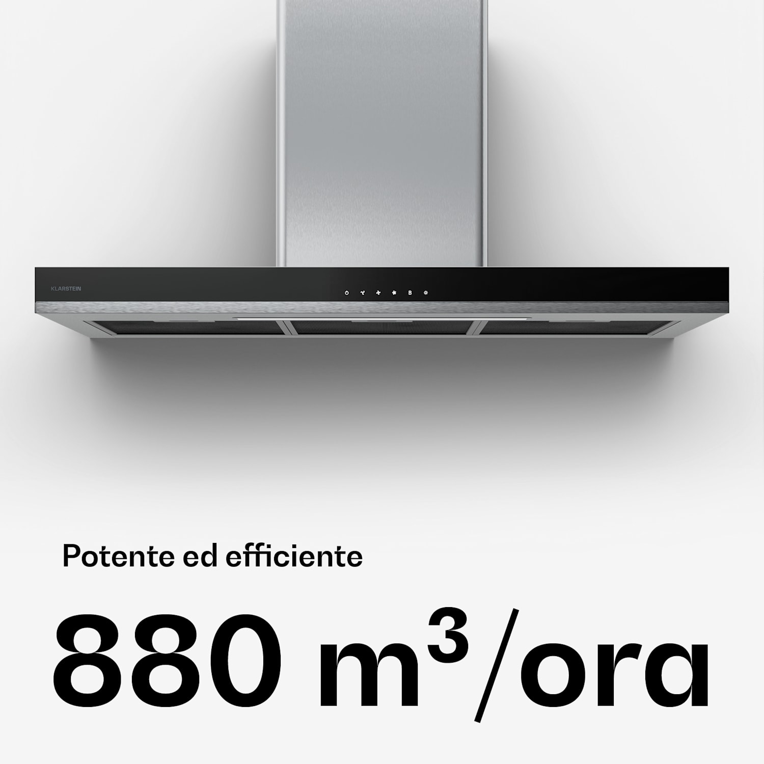 Verosteel cappa aspirante | Elegante, minimalista, potente | Classe energetica A++ | 881,6 m³/h | 90 cm 90 cm
