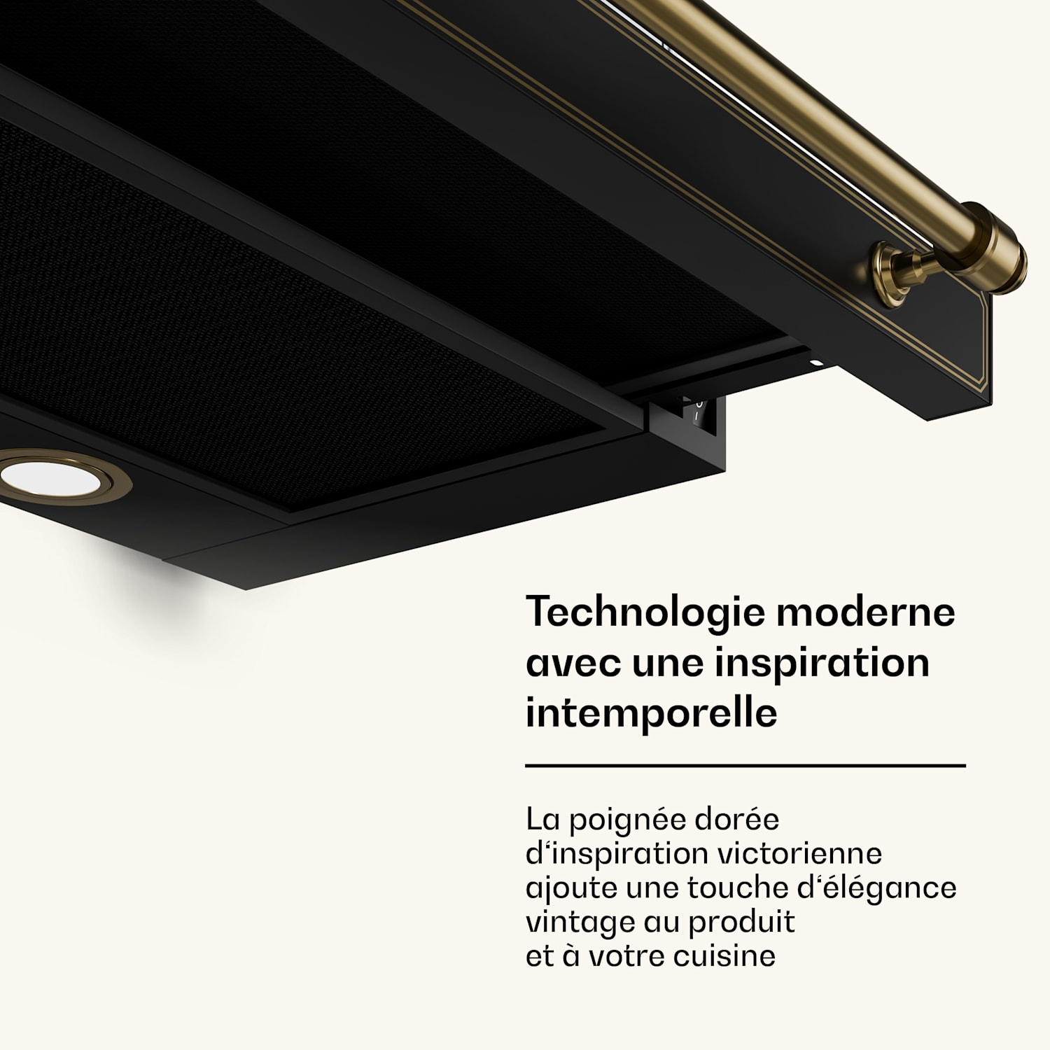 Victoria Hotte aspirante élégante d'inspiration rétro CEE A++ 358,54 m³/h 60 cm 