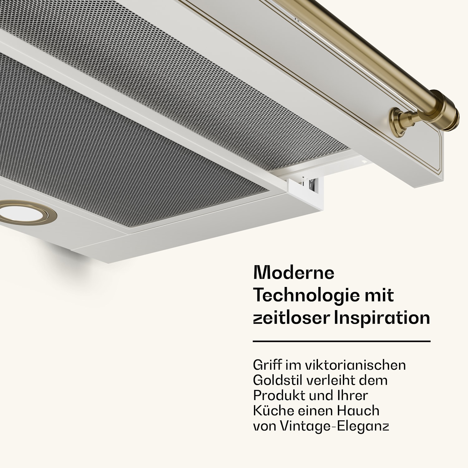 Victoria Ausfahrbare Dunstabzugshaube Elegant, Retro-inspiriert, Zeitlos EEC A++ 358,54 m³/h 60 cm 