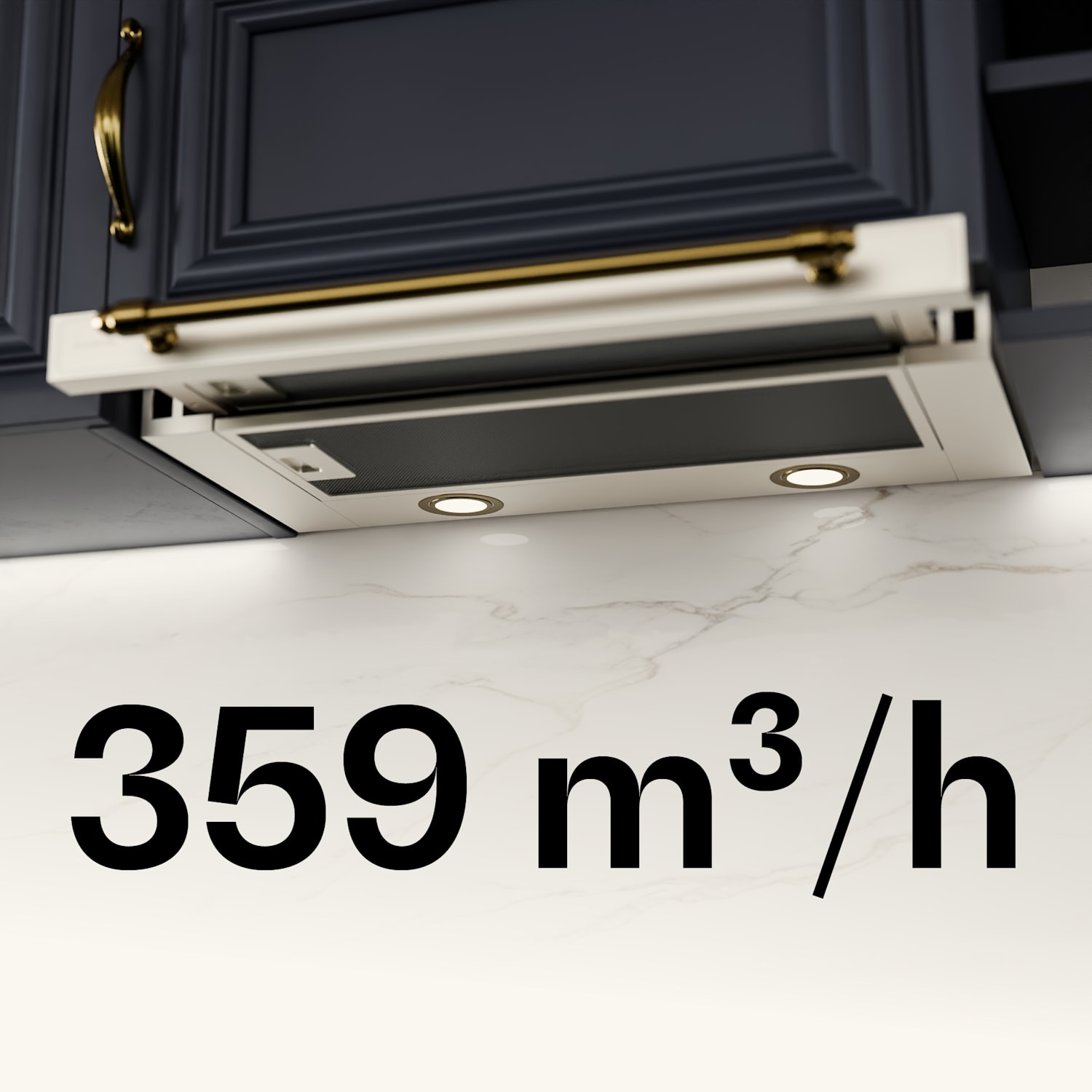 Victoria páraelszívó elegáns, retro ihletésű, időtálló EEC A++ 359m³/h 60cm Krém