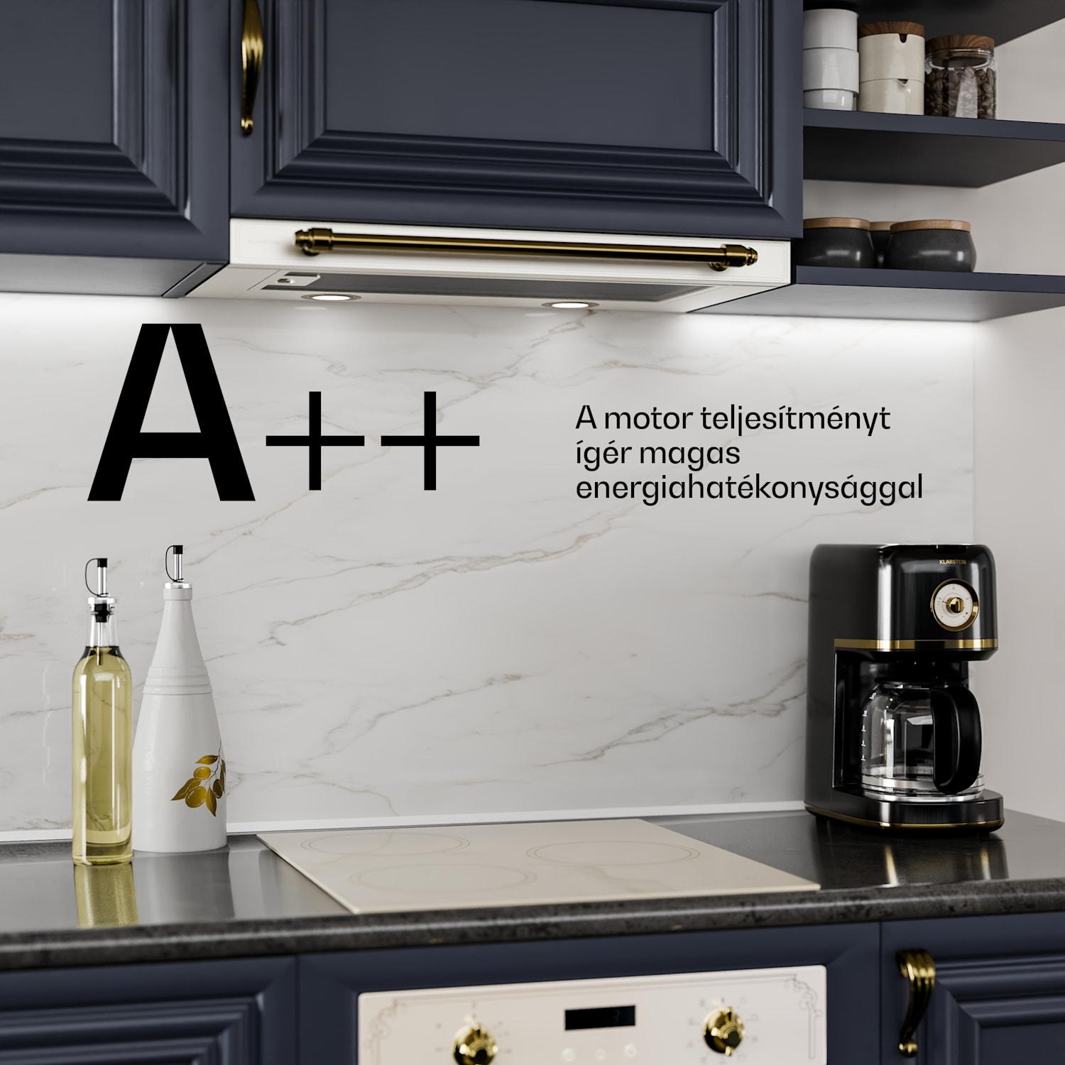 Victoria páraelszívó elegáns, retro ihletésű, időtálló EEC A++ 359m³/h 60cm Krém